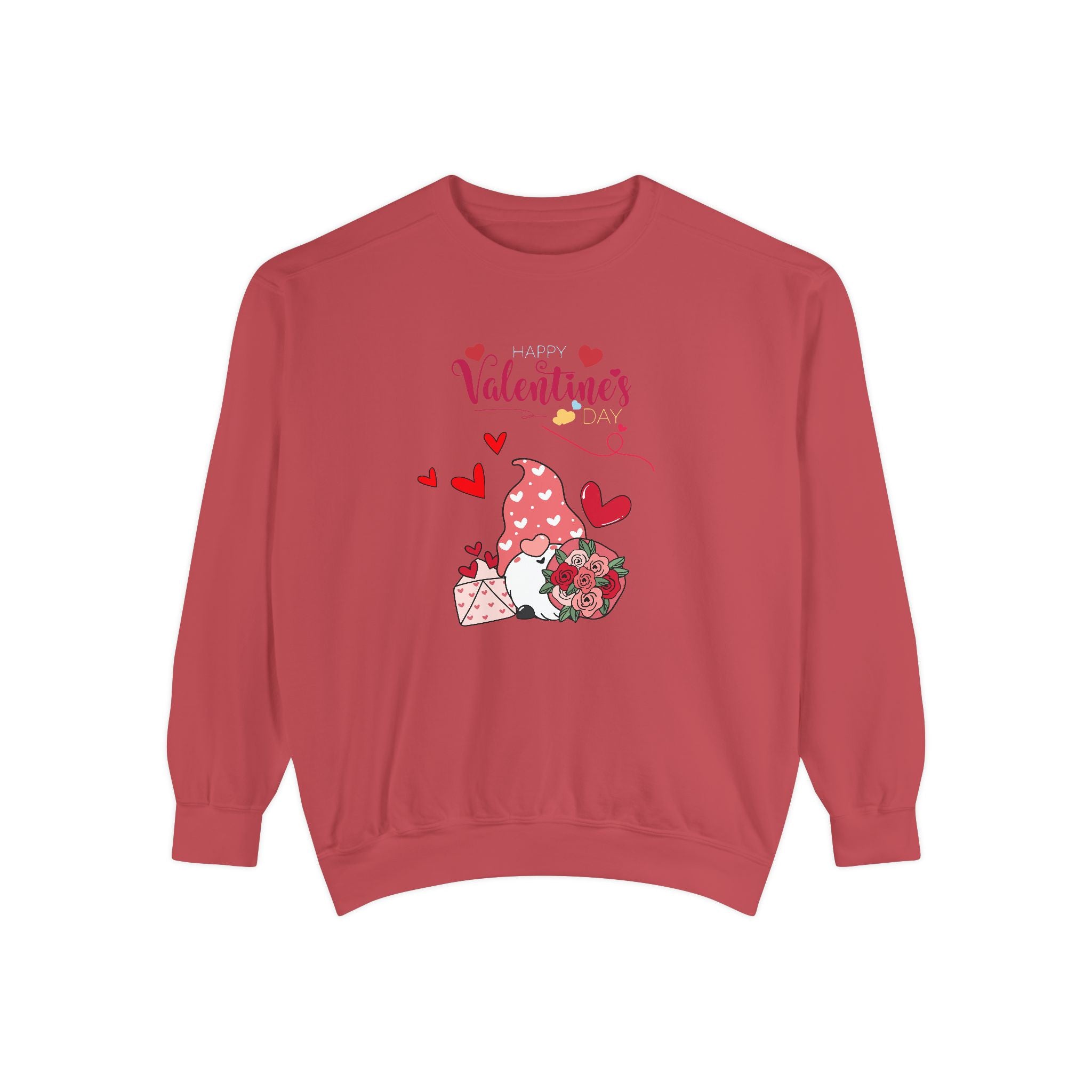 Gnome Valentine's Day Unisex Garment-Dyed Sweatshirt