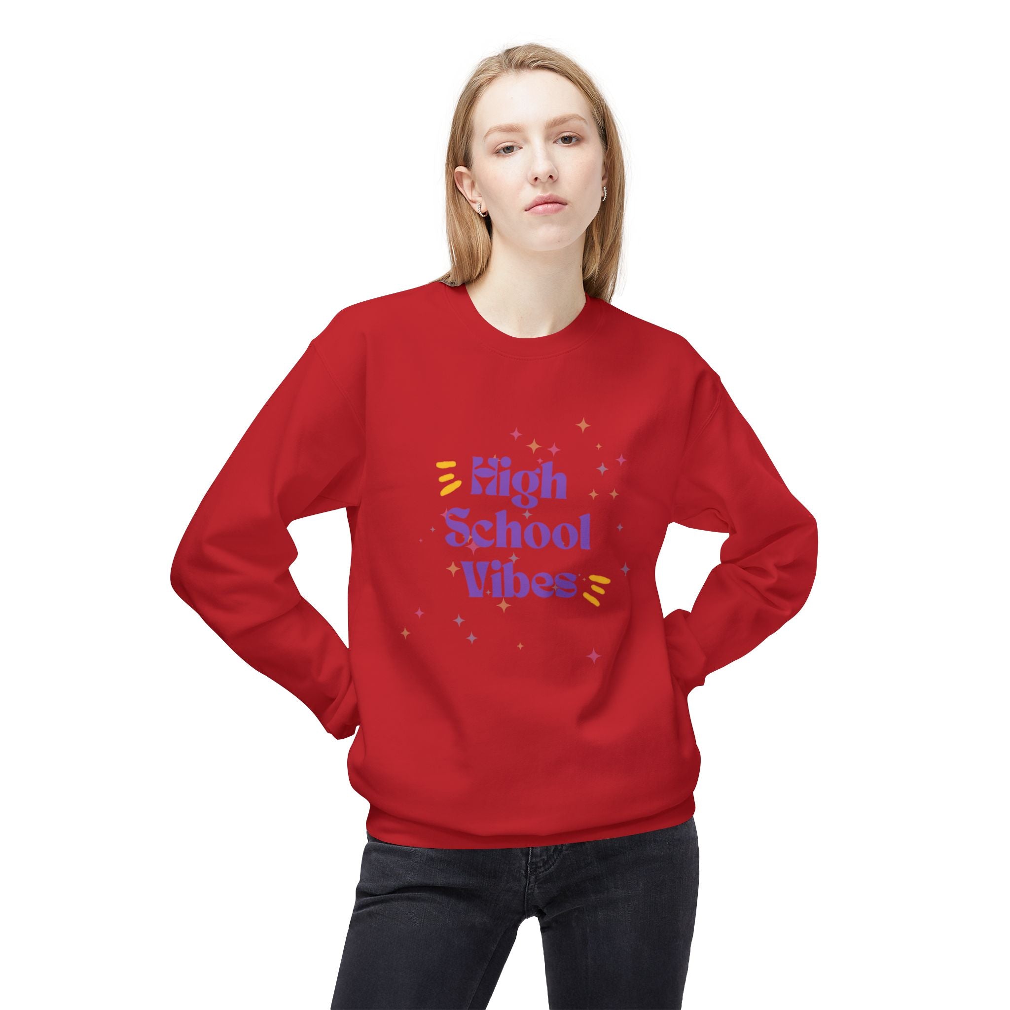 High School Vibes Unisex Midweight Softstyle Fleece Crewneck Sweatshirt