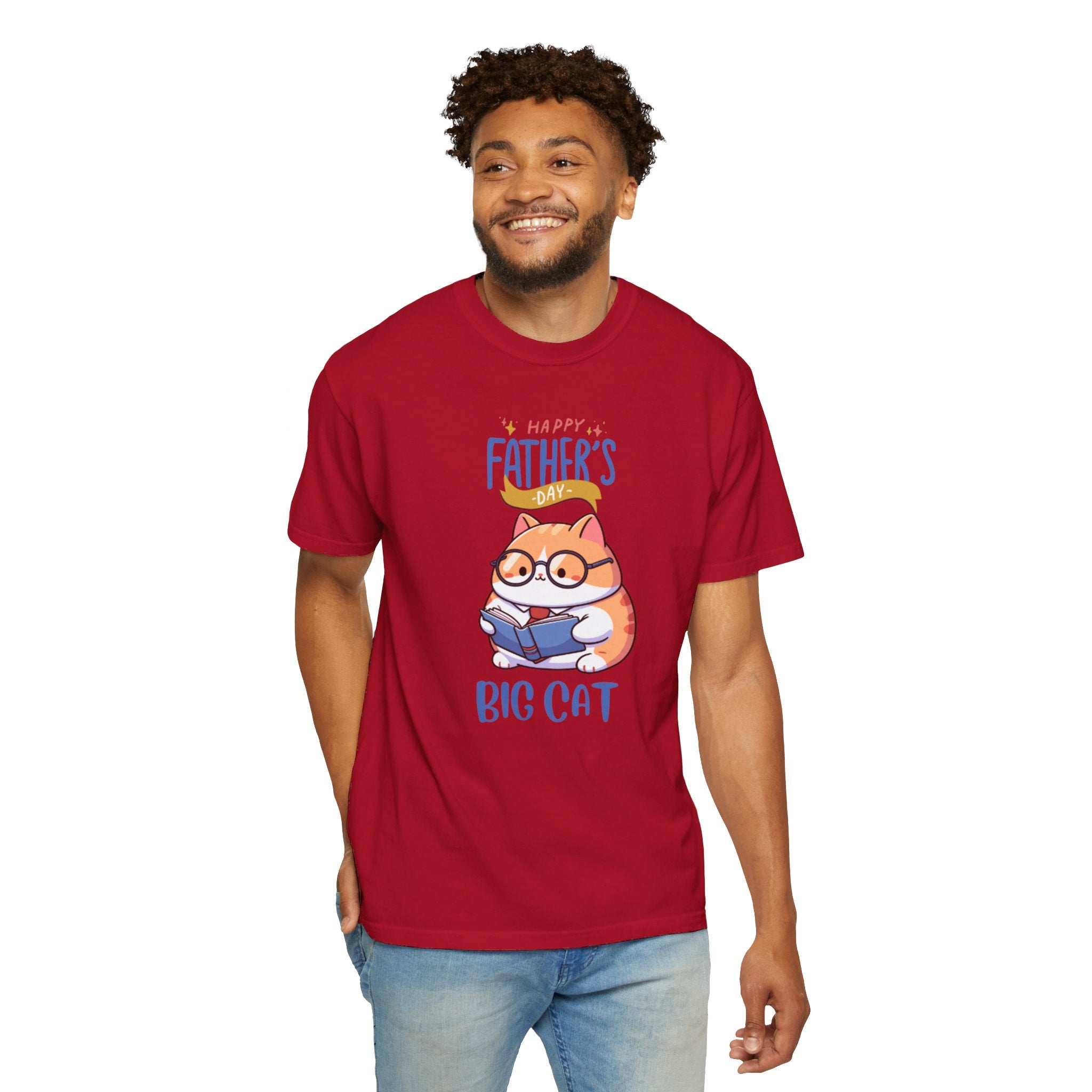 Happy Father's Day Big Cat Unisex Garment-Dyed T-shirt