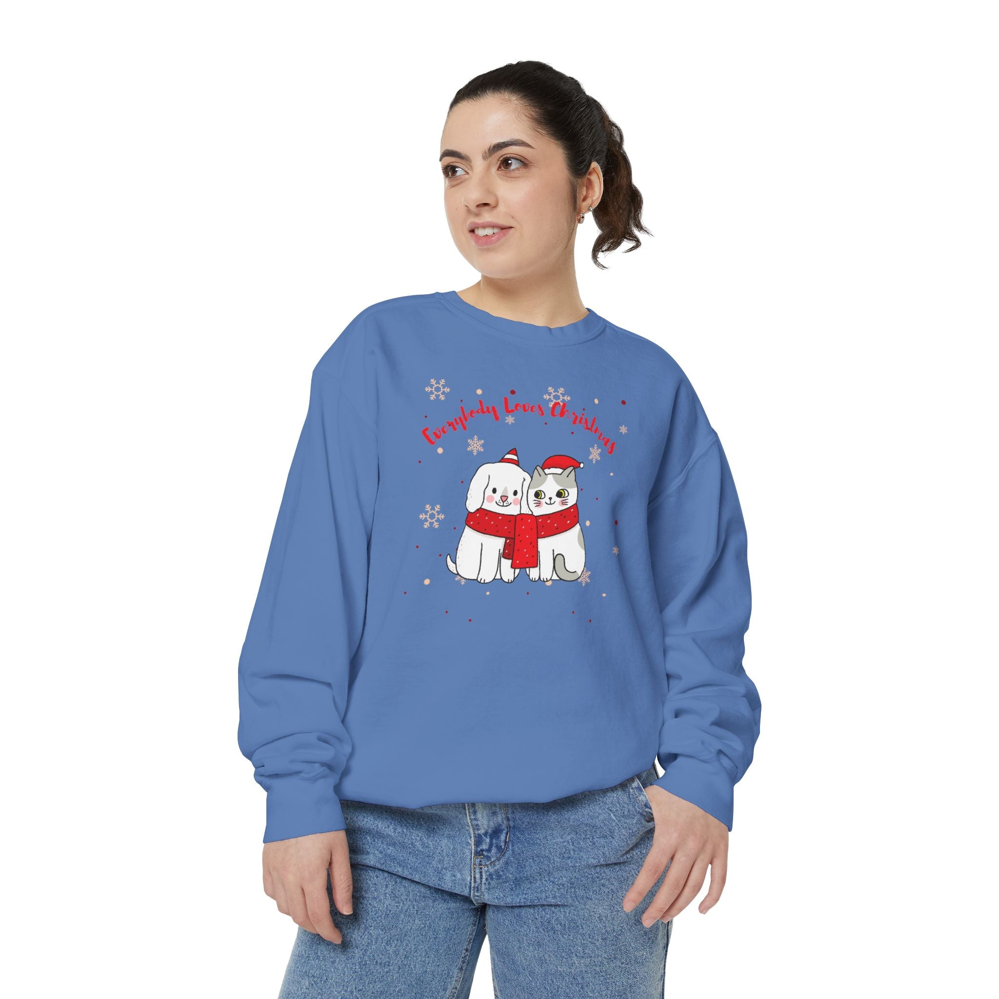 Everybody Loves Christmas Unisex Garment-Dyed Sweatshirt