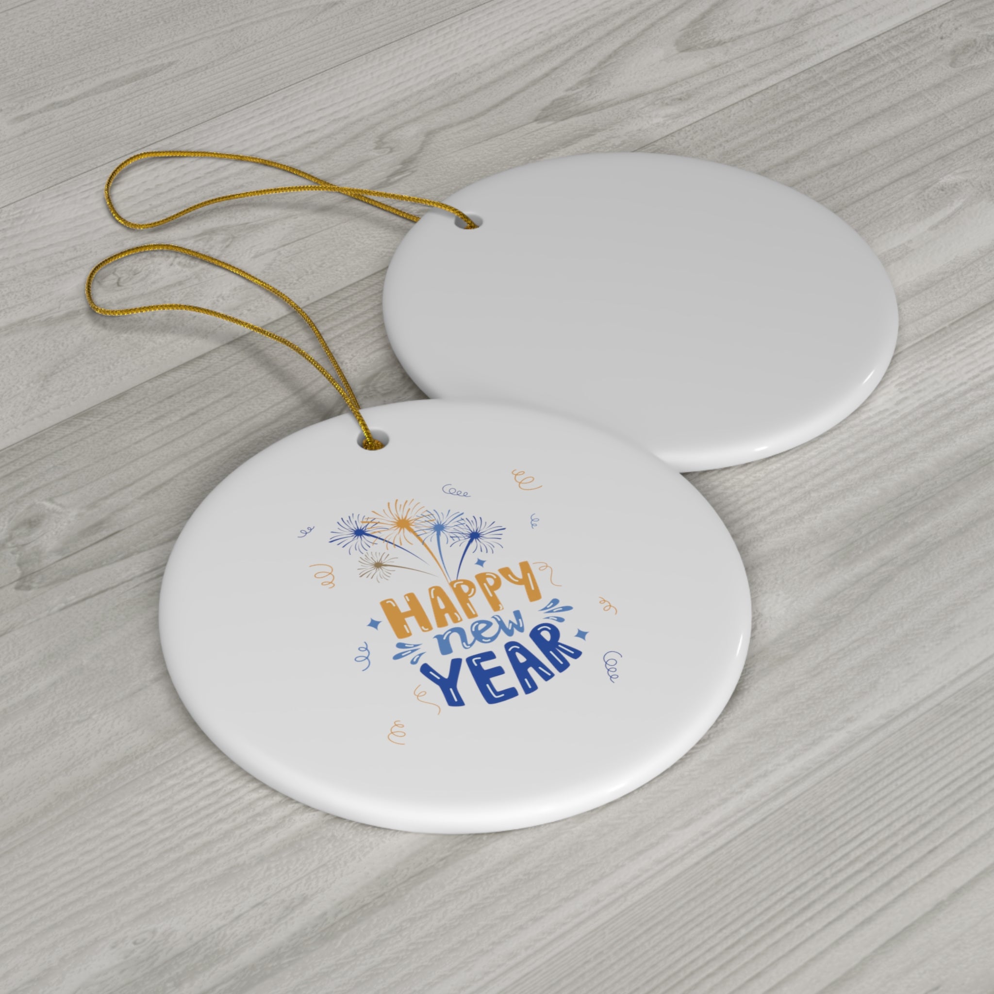 Cheer To The New Year Ceramic Ornament, 4 Shapes