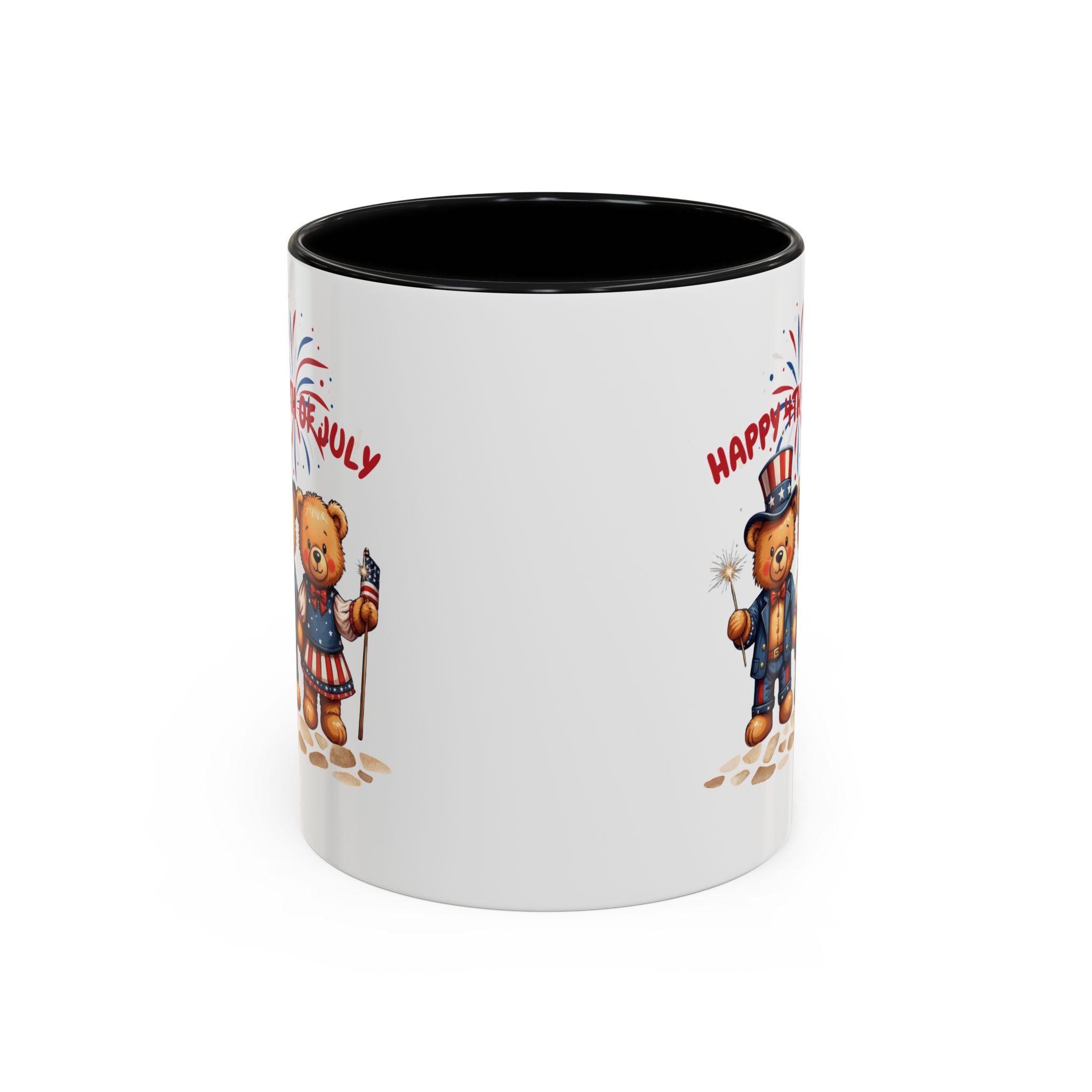 Happy 4th of July Teddy Bear Couple Coffee Mug