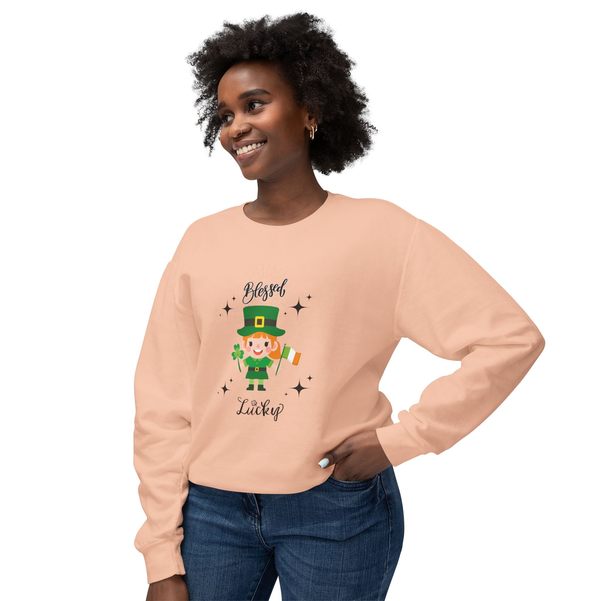 Blessed & Lucky Unisex Lightweight Crewneck Sweatshirt