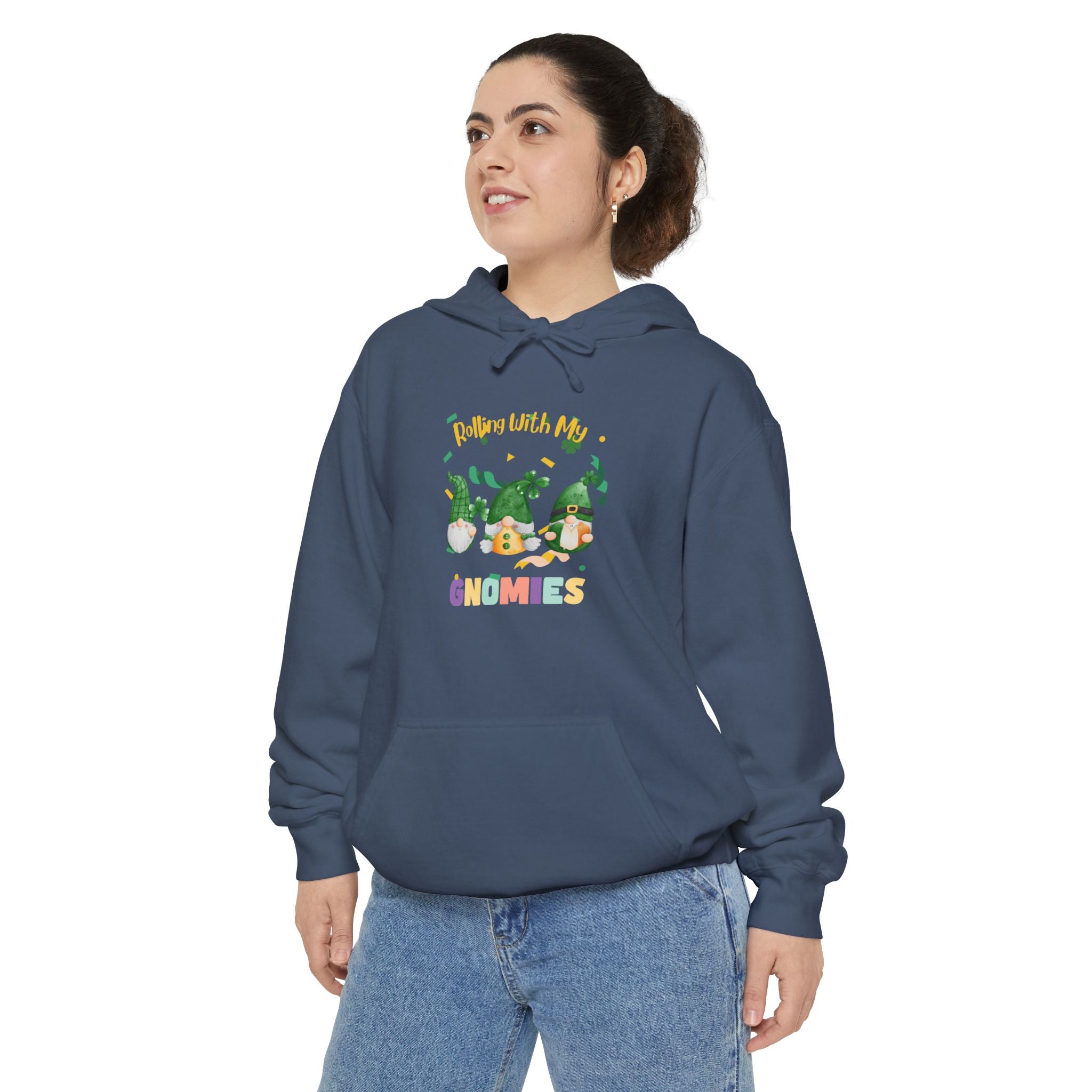 Rolling With My Gnomies Unisex Garment-Dyed Hoodie