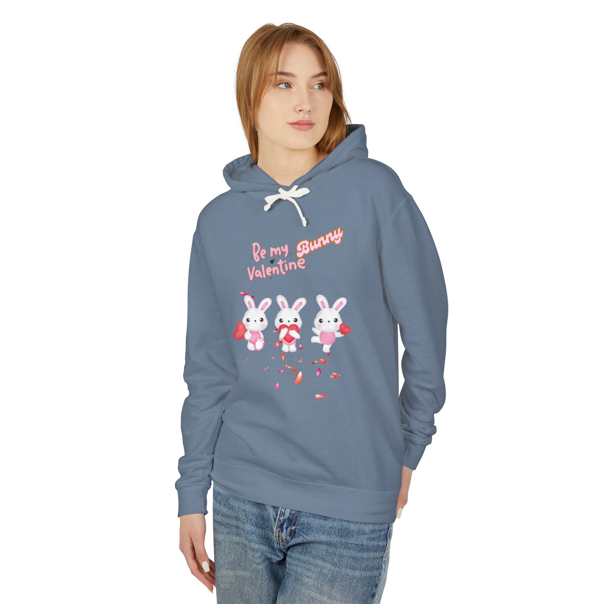 My Bunny Valentine Unisex Lightweight Hooded Sweatshirt