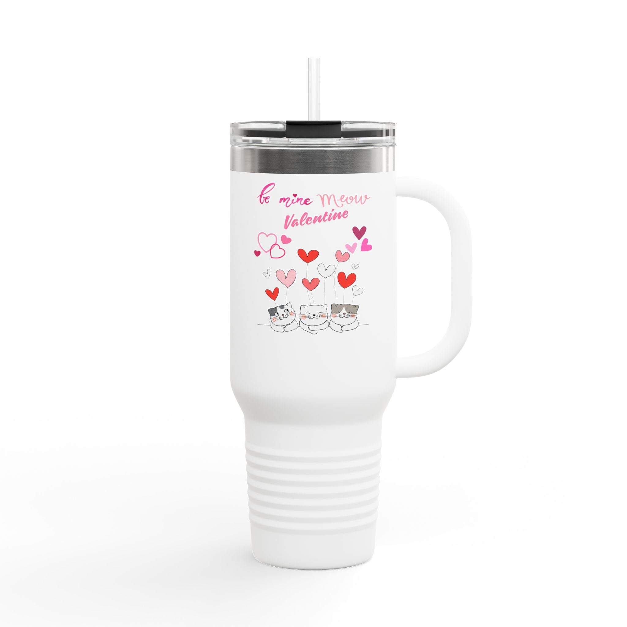 Meow Valentine's Day Insulated Travel Mug, 40oz