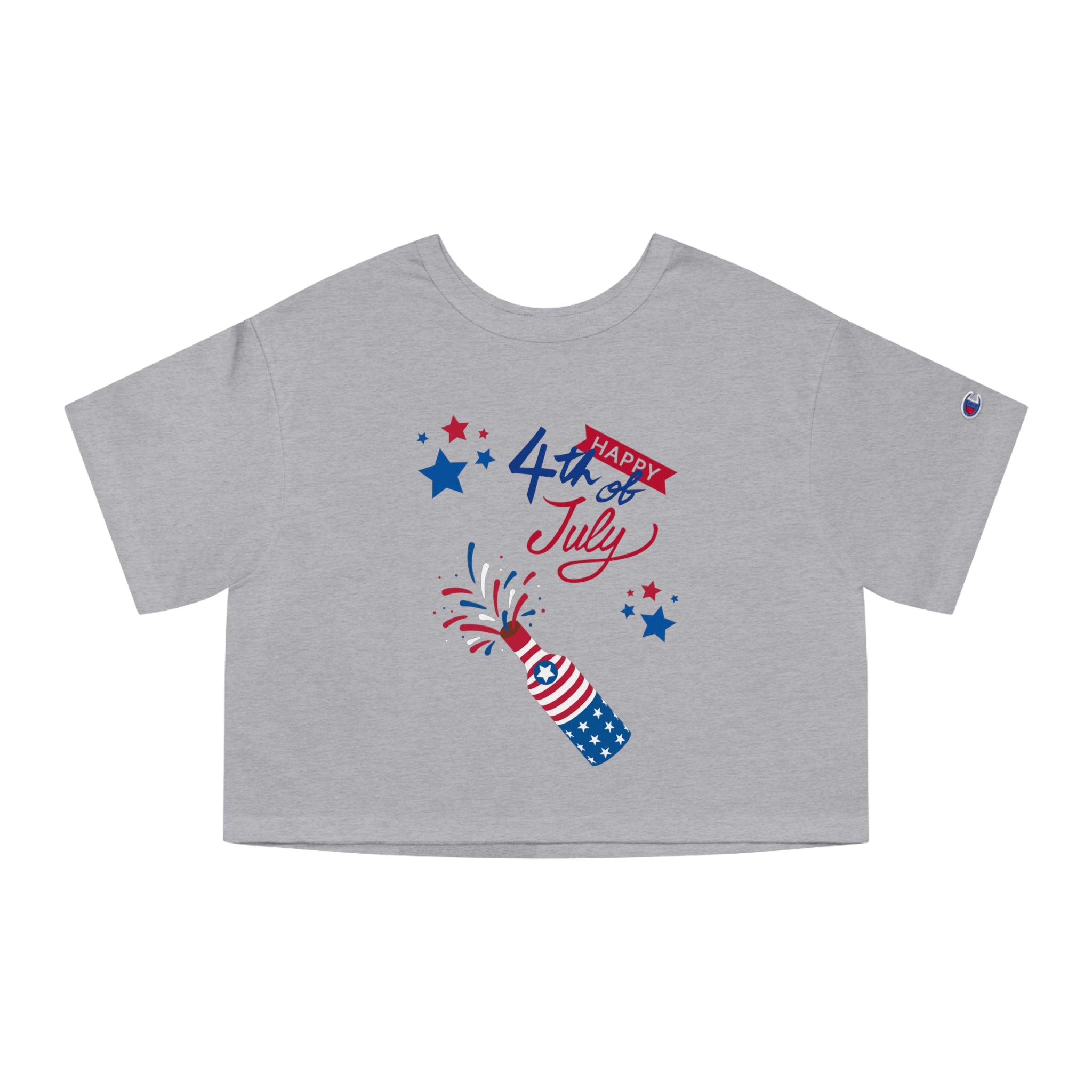 Happy 4th Of July Celebration Champion Women's Heritage Cropped T-Shirt