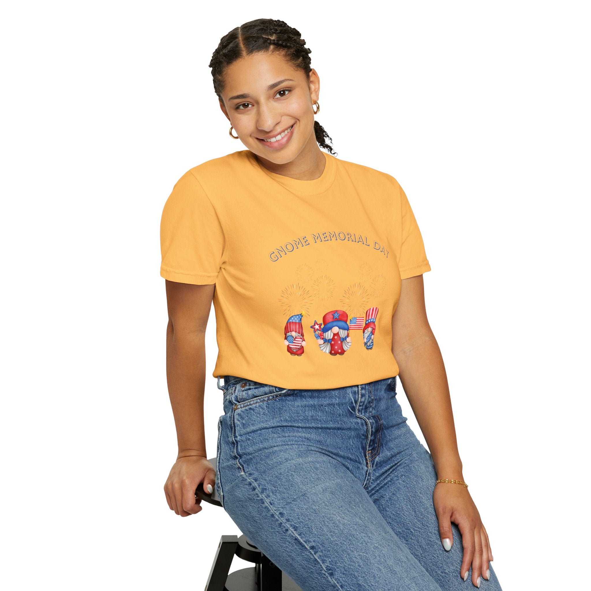Gnome Memorial Day Unisex Garment-Dyed T-Shirt