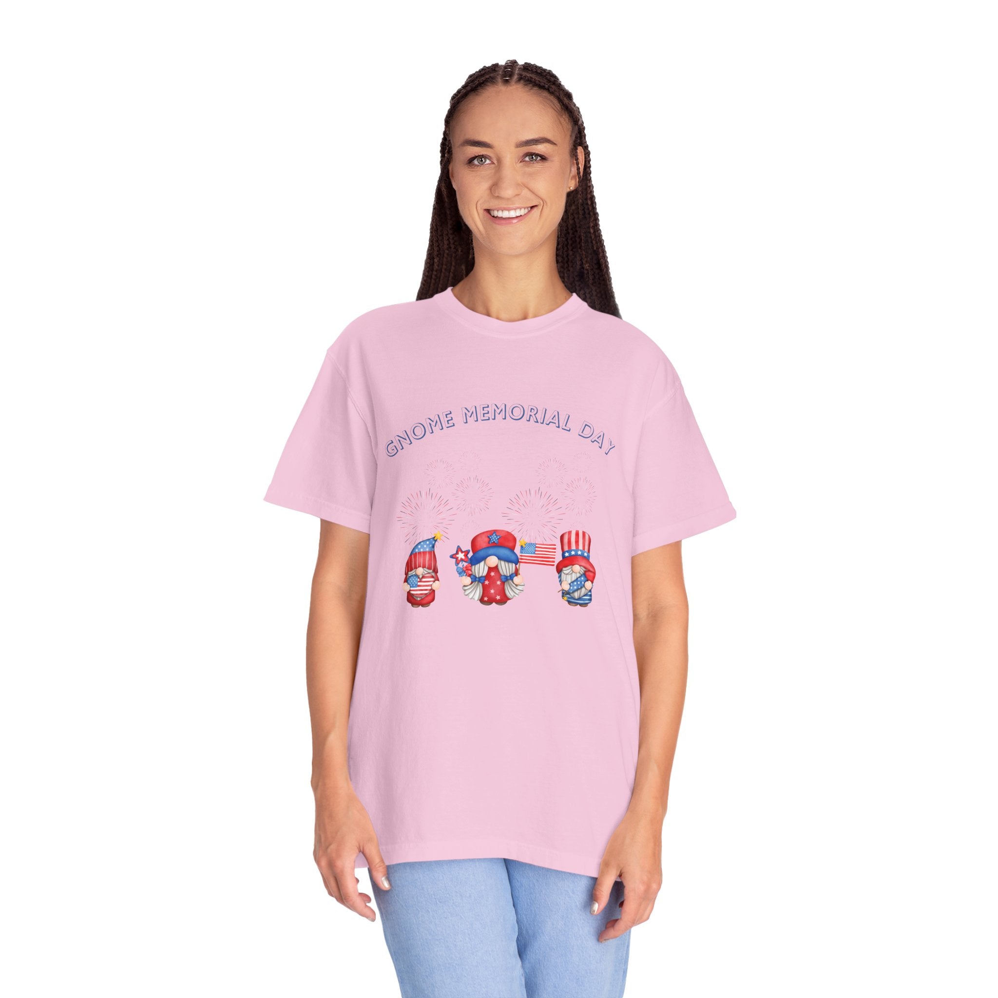 Gnome Memorial Day Unisex Garment-Dyed T-Shirt