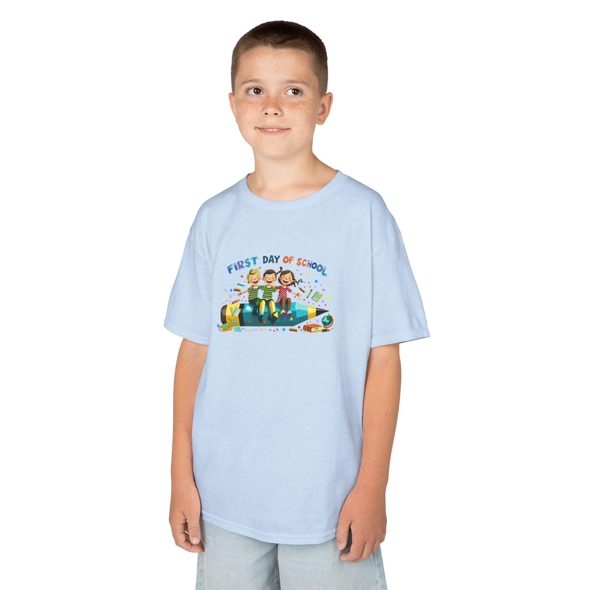 First Day of School Kids Heavy Cotton Tee