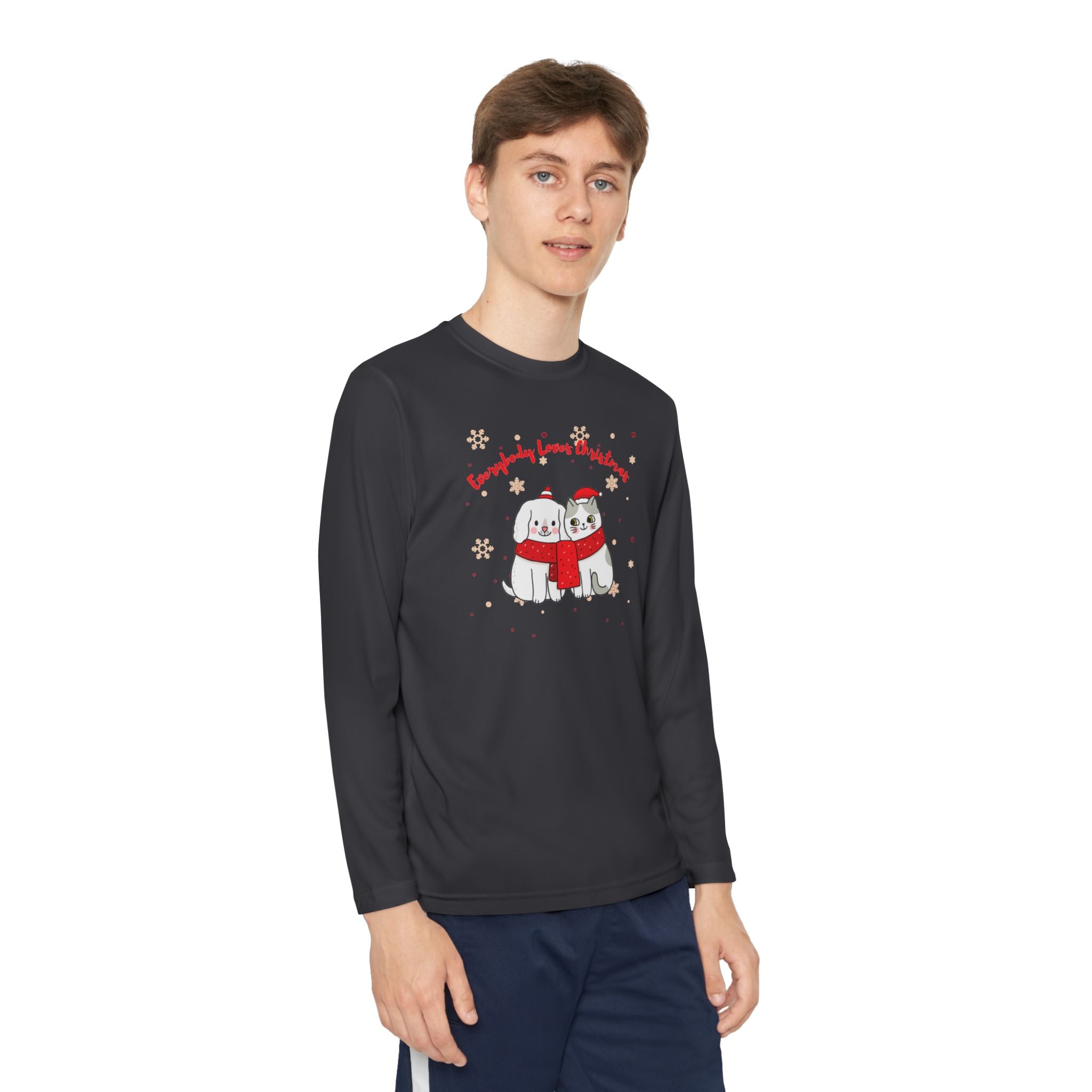 Everybody Loves Christmas Youth Long Sleeve Competitor Tee