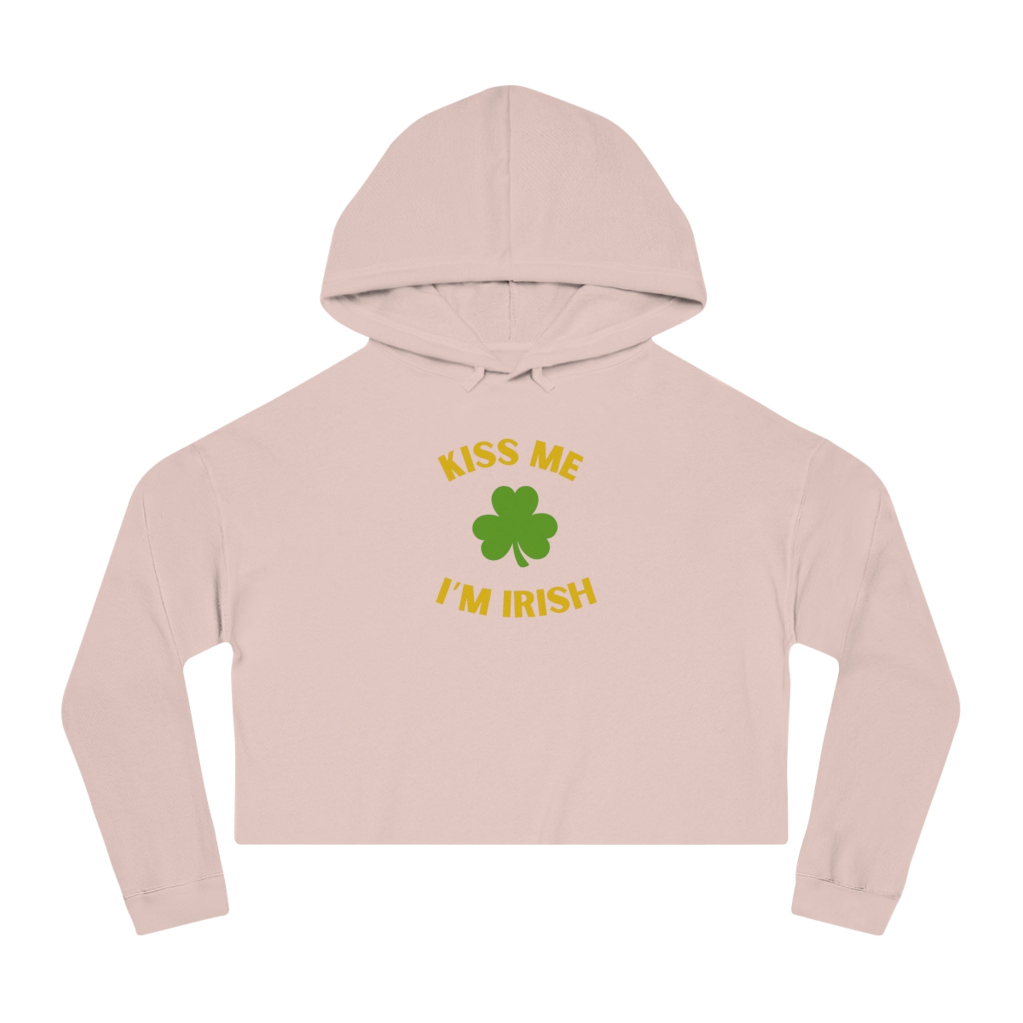 Kiss Me I'm Irish Women’s Cropped Hooded Sweatshirt