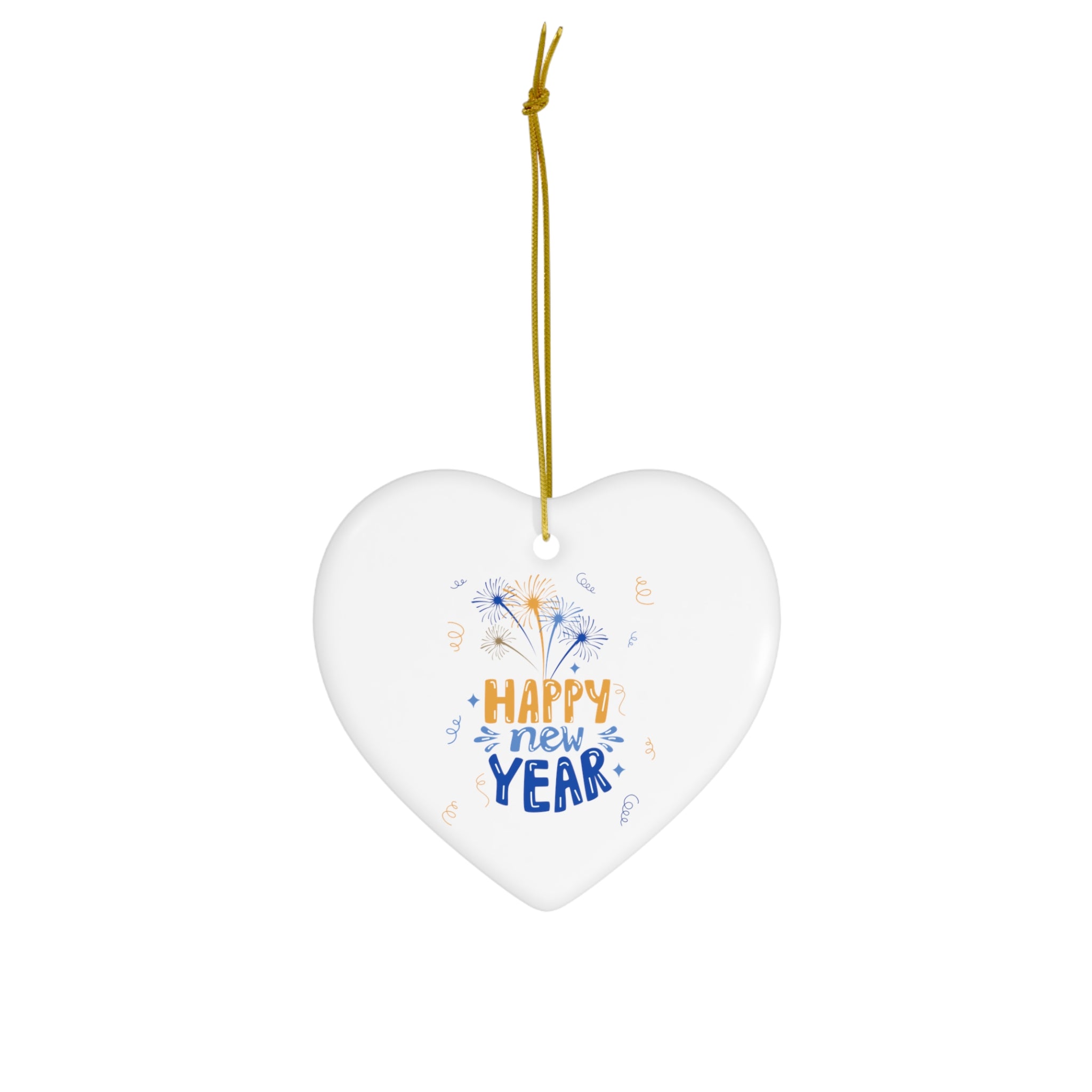 Cheer To The New Year Ceramic Ornament, 4 Shapes