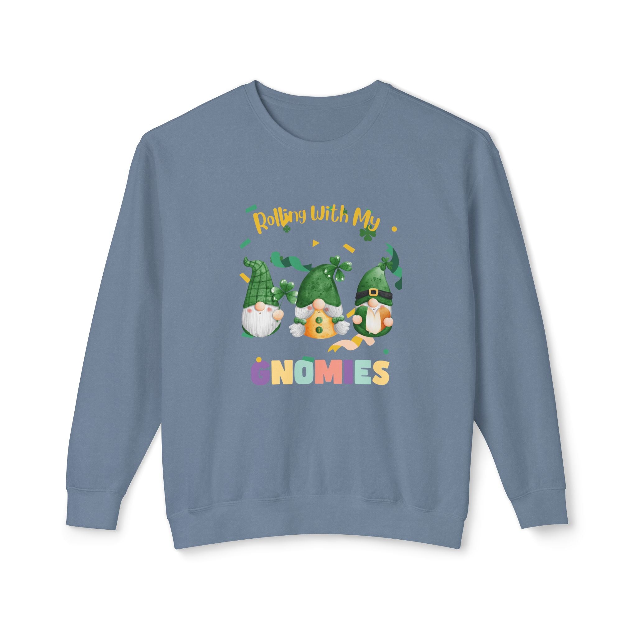 Rolling With My Gnomies Unisex Lightweight Crewneck Sweatshirt