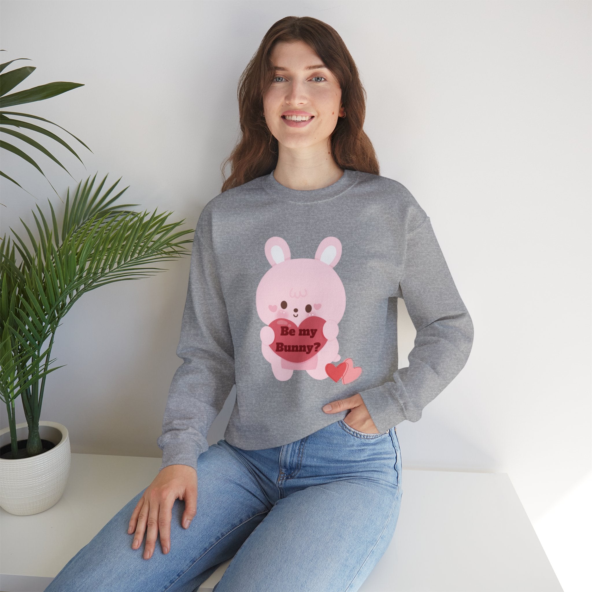 V-Day Bunny Unisex Heavy Blend™ Crewneck Sweatshirt