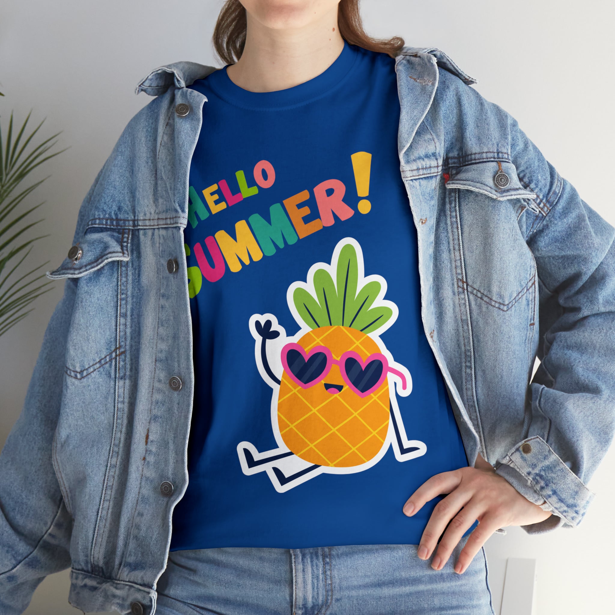 Hello Pineapple Summer Unisex Heavy Cotton Tee