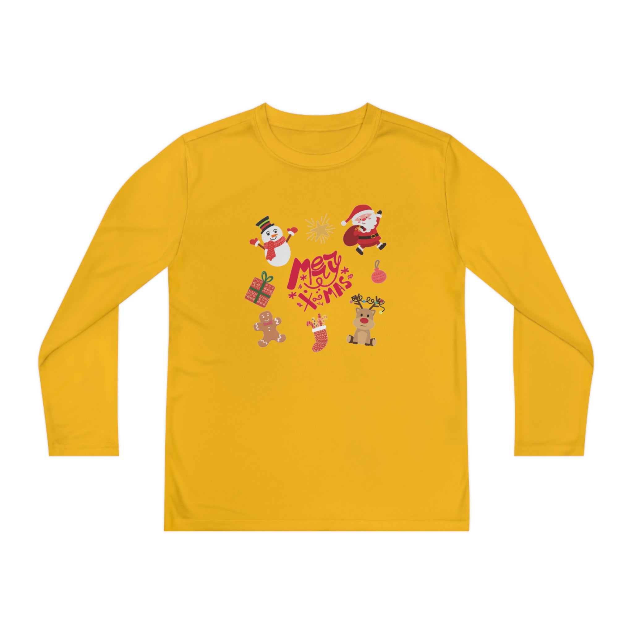 Merry Christmas Crew Youth Long Sleeve Competitor Tee