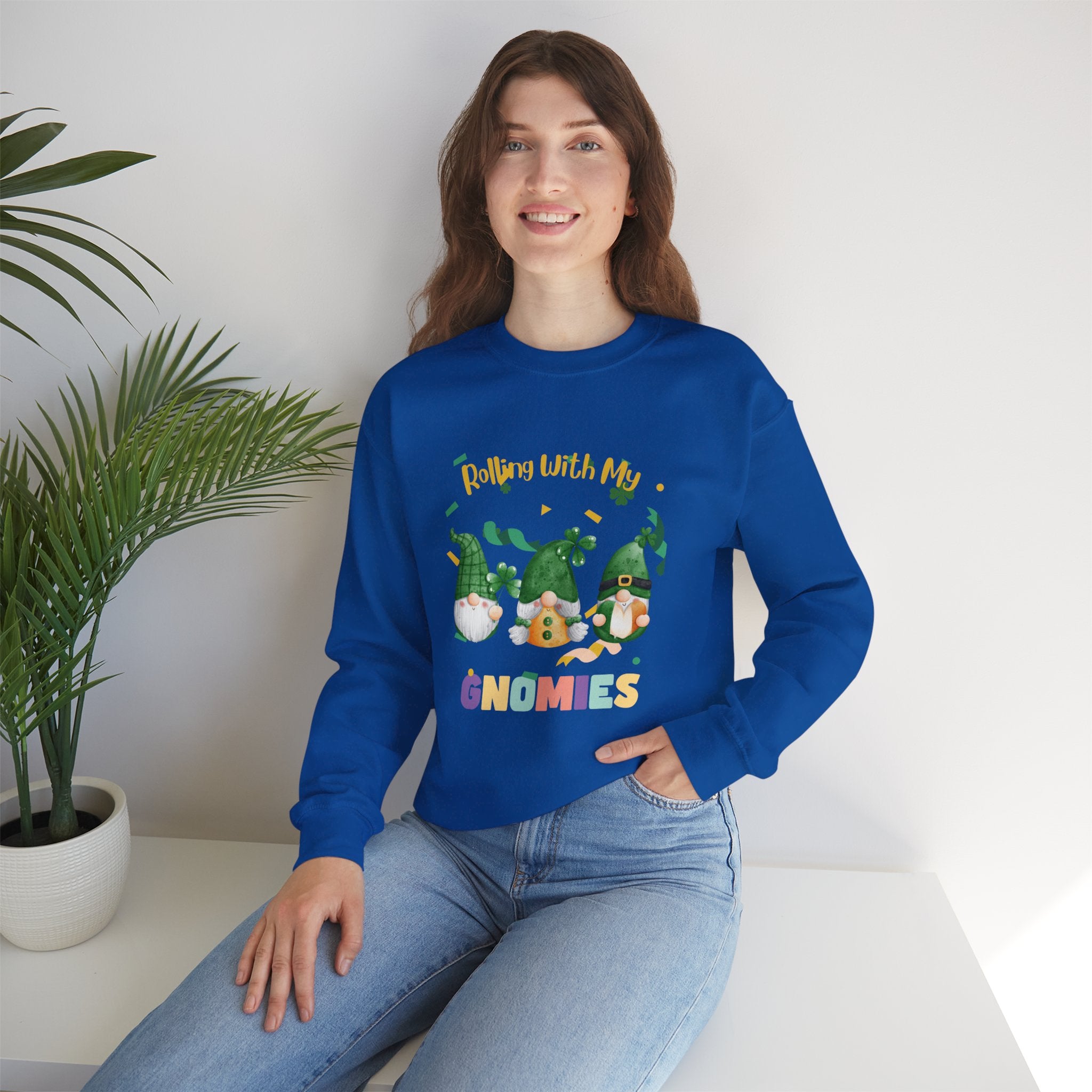 Rolling With My Gnomies Crewneck Sweatshirt - Unisex Heavy Blend™