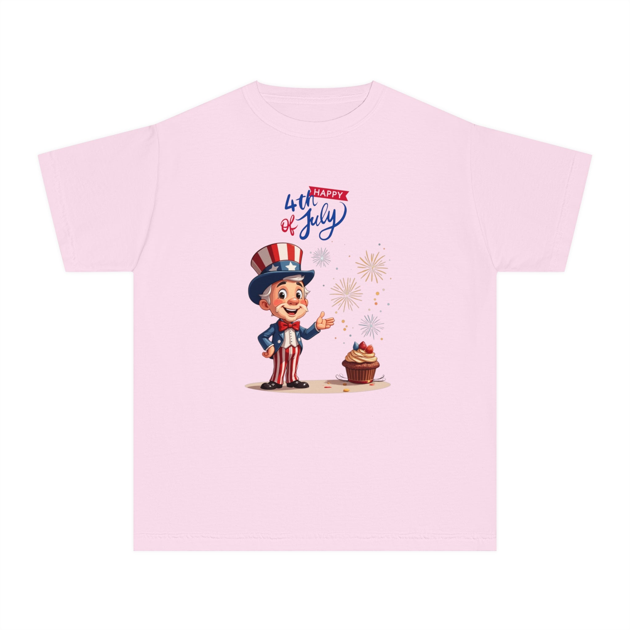 Uncle Sam Happy 4th of July Youth Midweight Tee