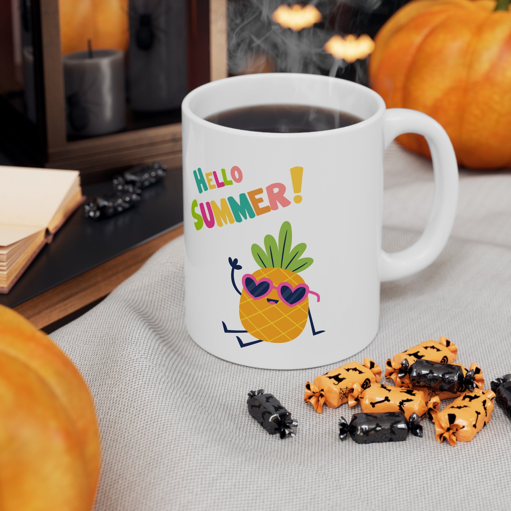 Hello Pineapple Summer Ceramic Mug 11oz