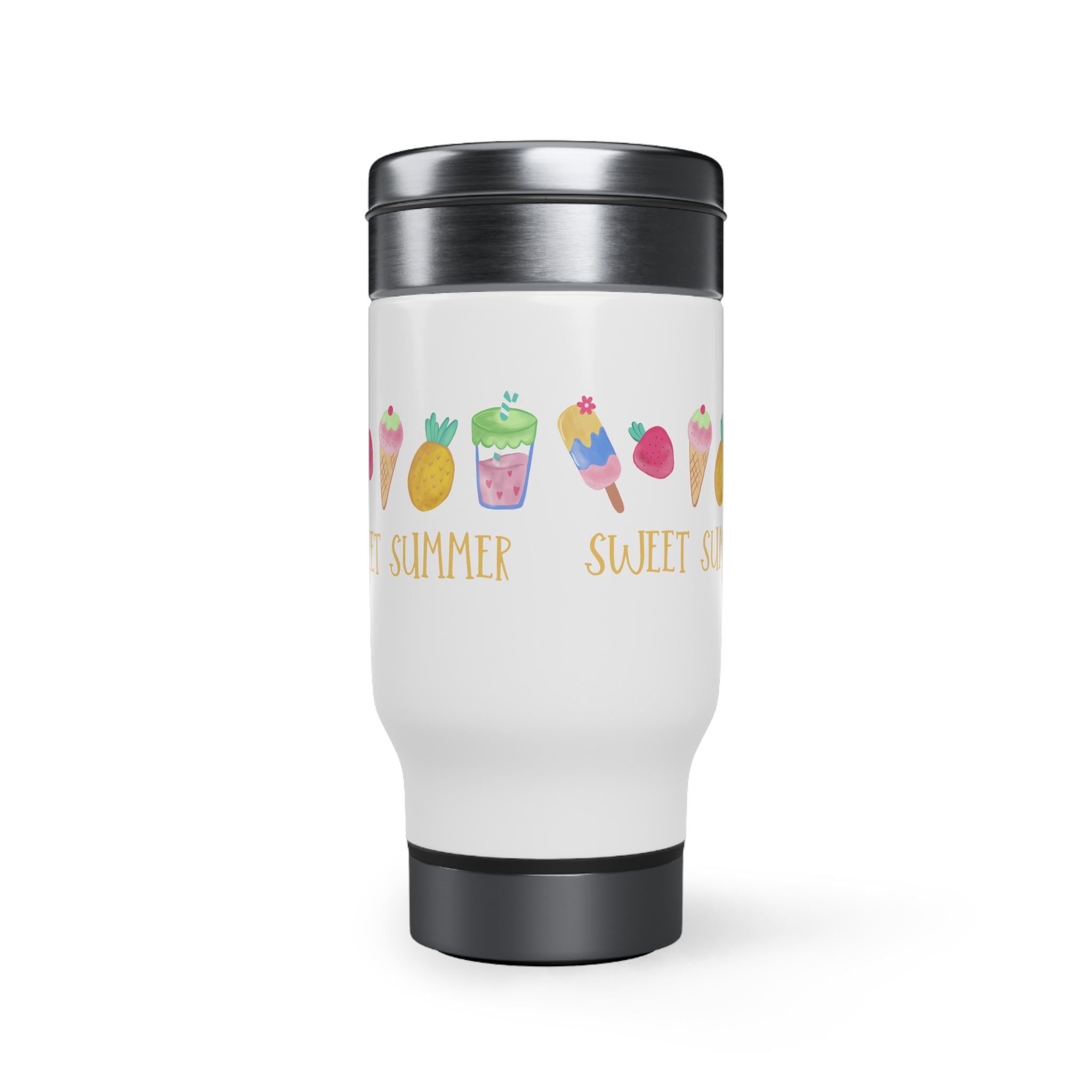 Sweet Summer Stainless Steel Travel Mug with Handle, 14oz