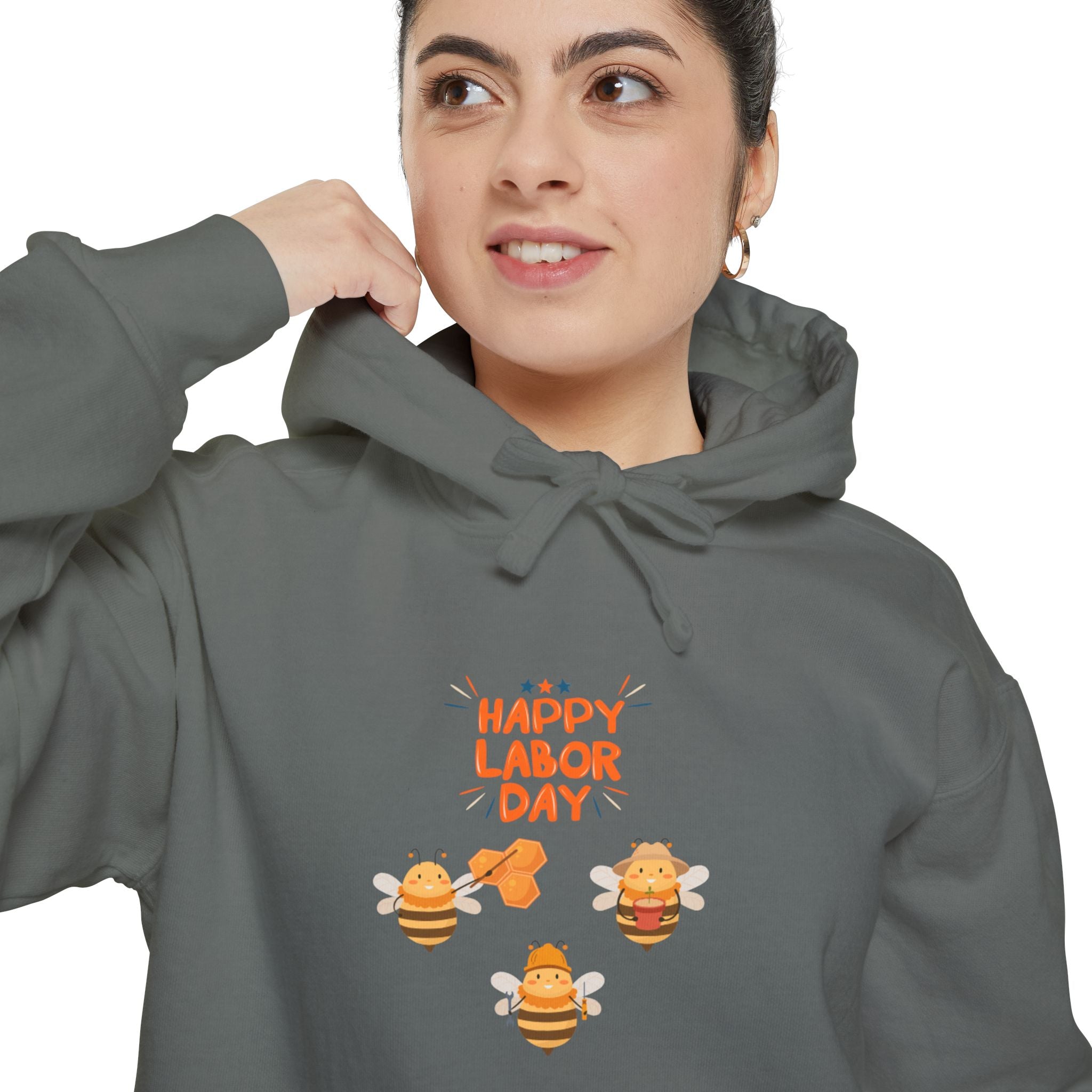 Bee Labor Day Unisex Garment-Dyed Hoodie