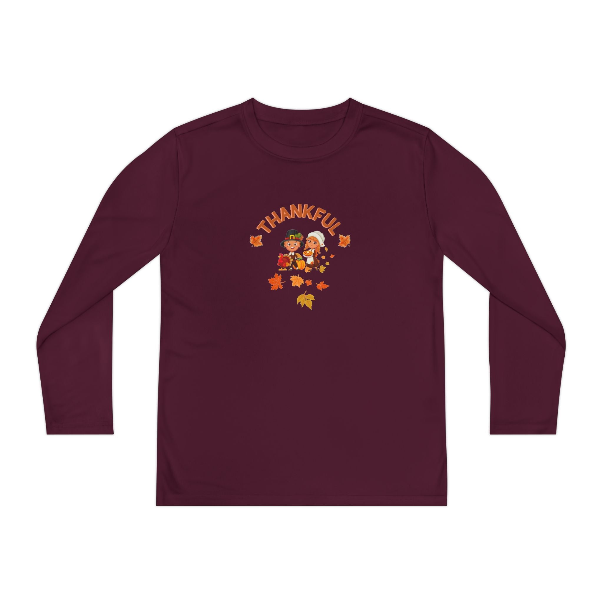 Pilgrims Turkey Day Youth Long Sleeve Competitor Tee