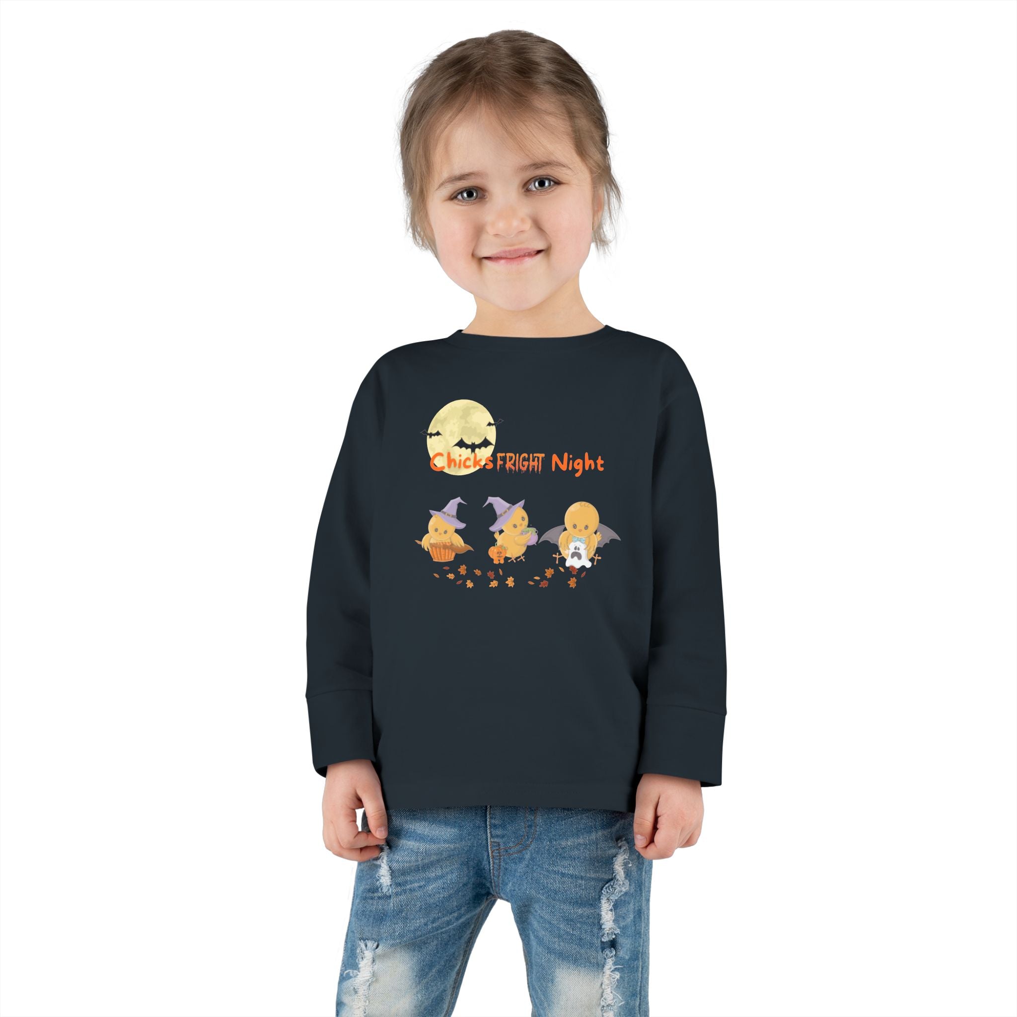 Chicks Fright Night Toddler Long Sleeve Tee