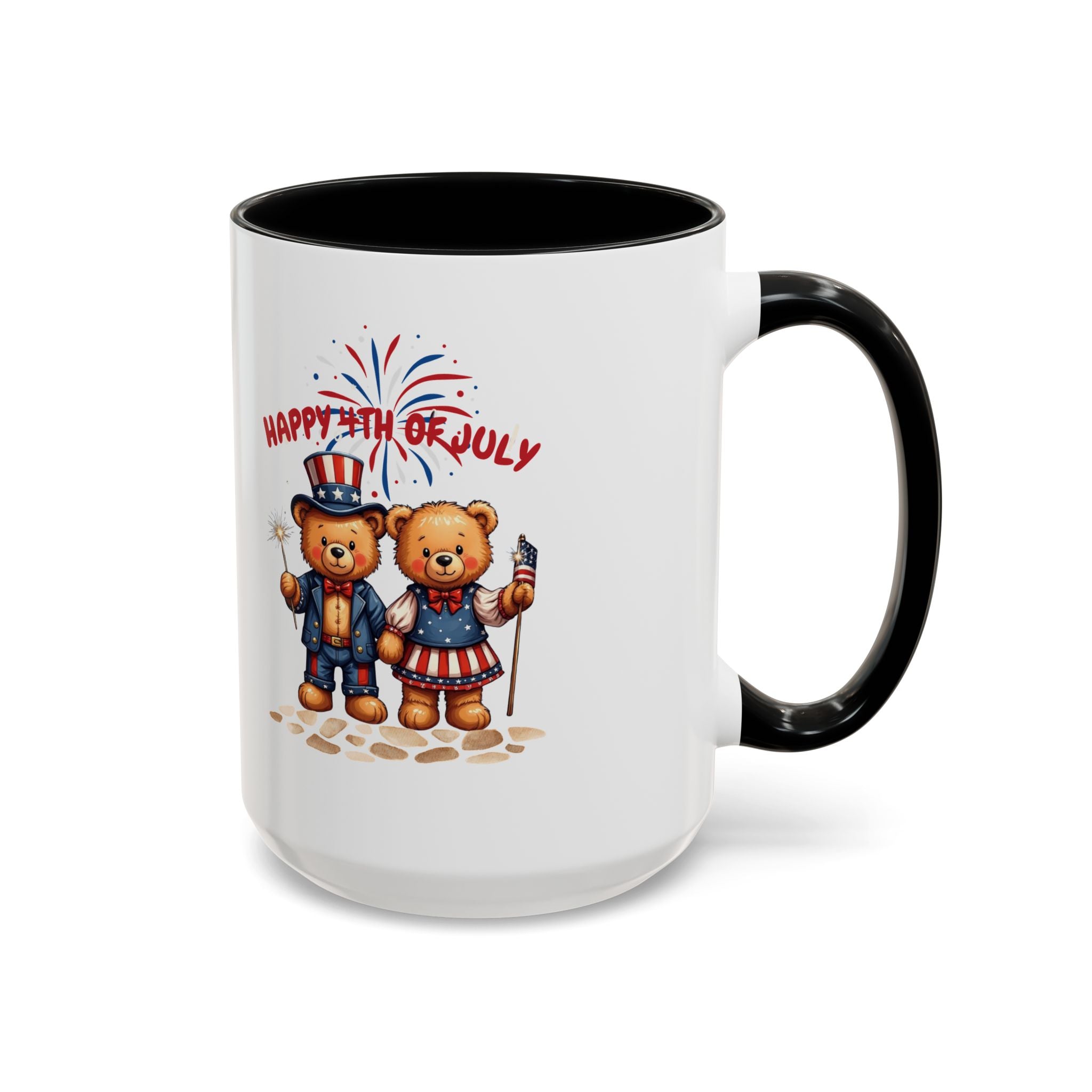 Happy 4th of July Teddy Bear Couple Coffee Mug