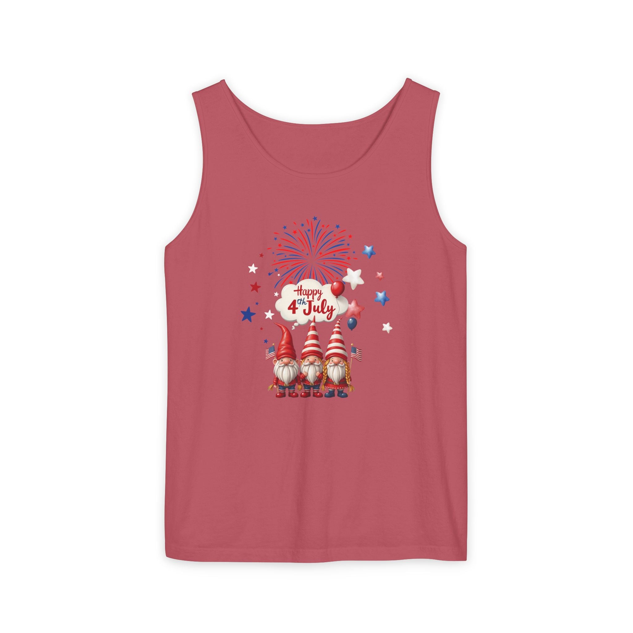 Gnome 4th of July Unisex Tank Top, Festive Holiday Apparel, Casual Independence Day Wear