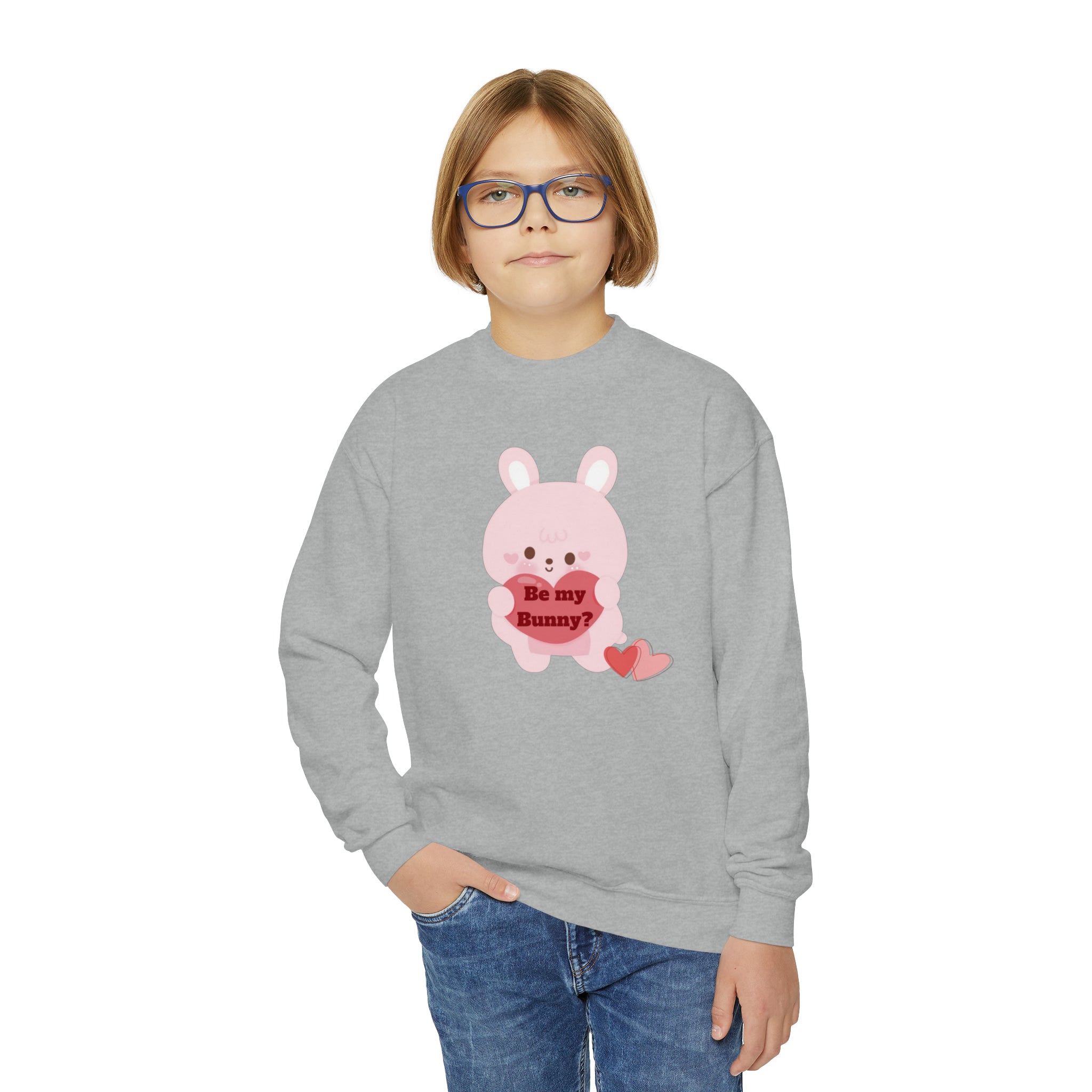 V-Day Bunny Youth Crewneck Sweatshirt