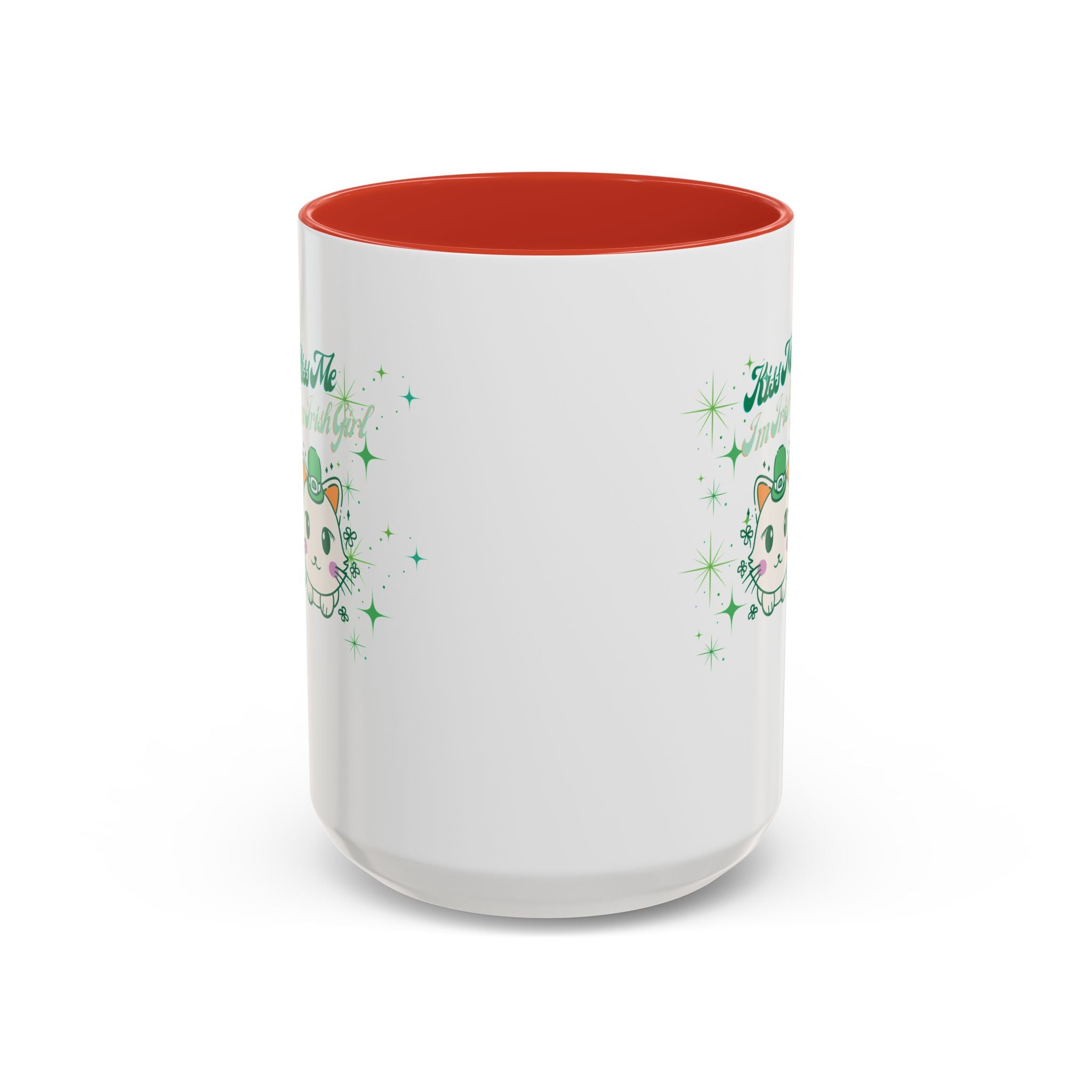 Kiss Me I'm Irish Cat  Accent Mug