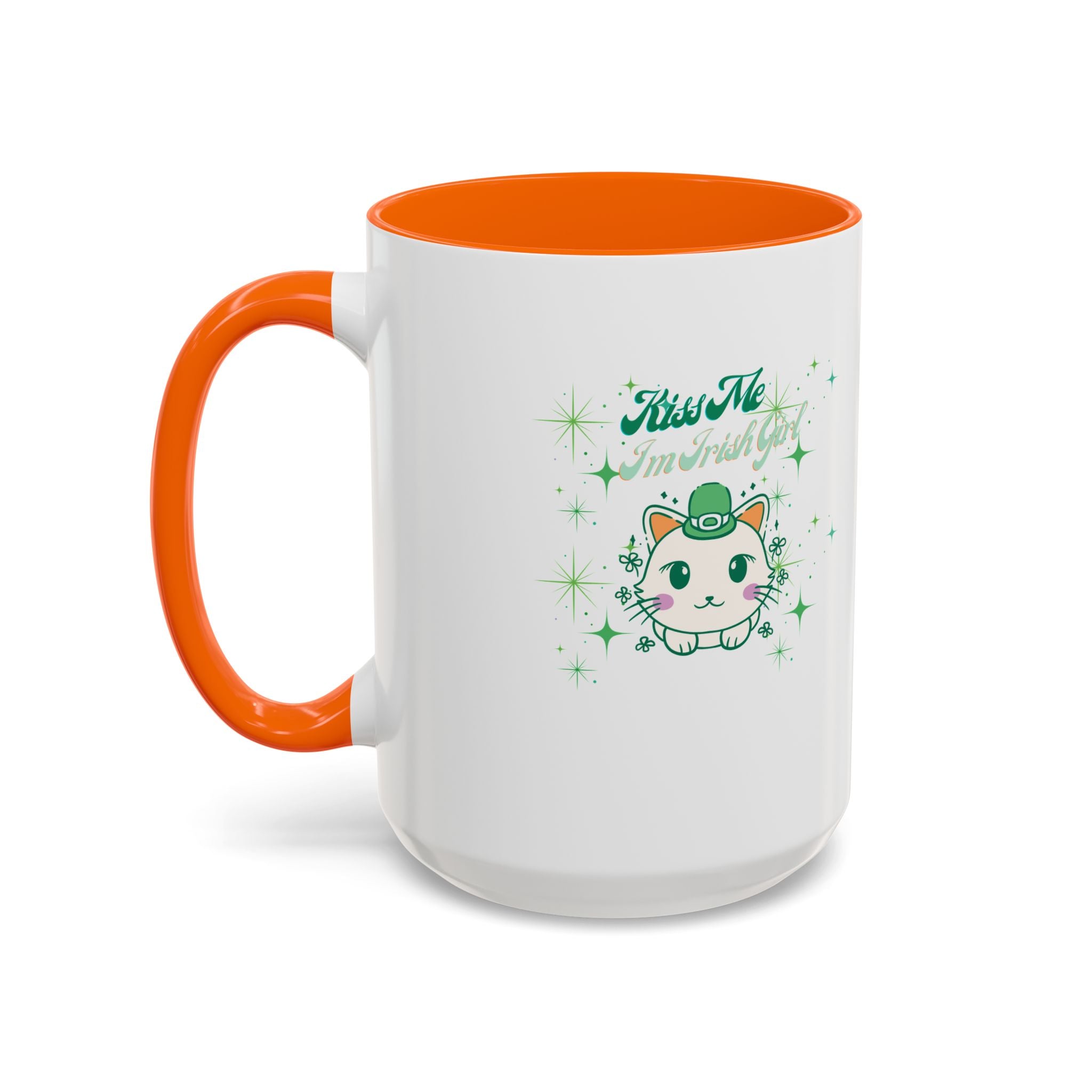 Kiss Me I'm Irish Cat  Accent Mug