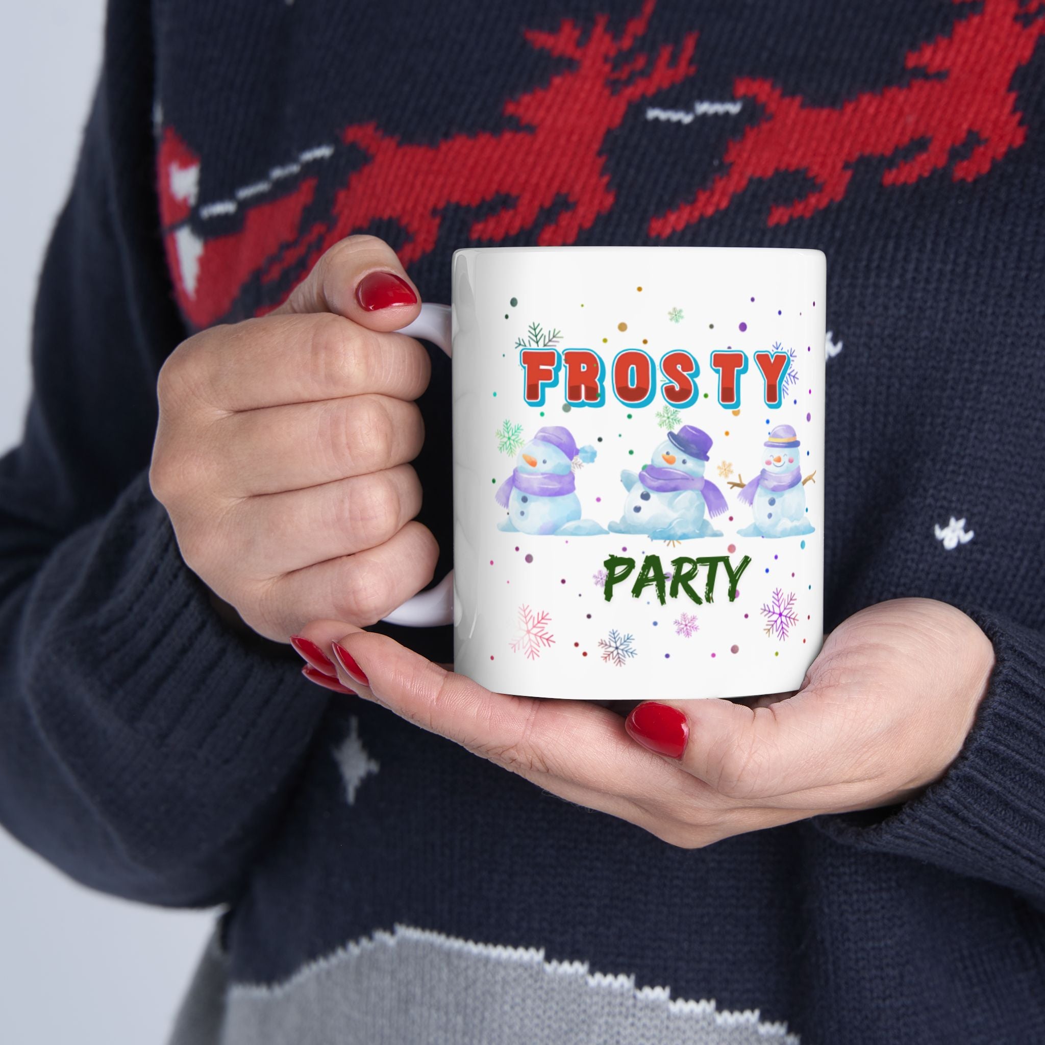 Frosty Party Ceramic Mug, (11oz, 15oz)