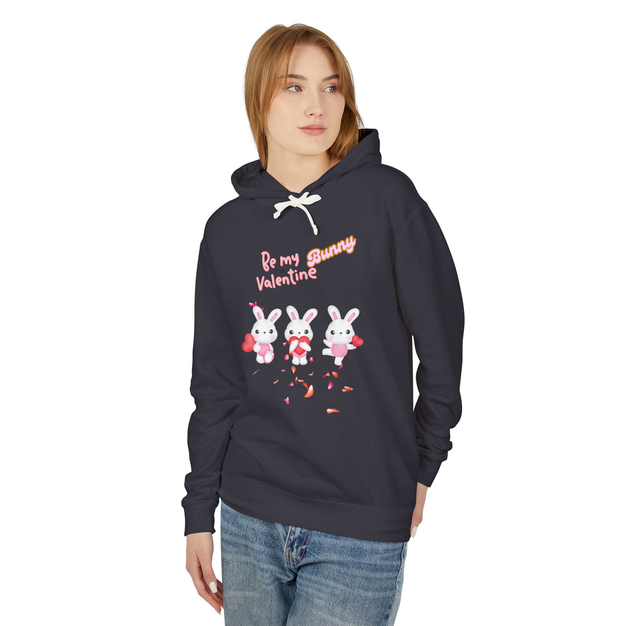 My Bunny Valentine Unisex Lightweight Hooded Sweatshirt