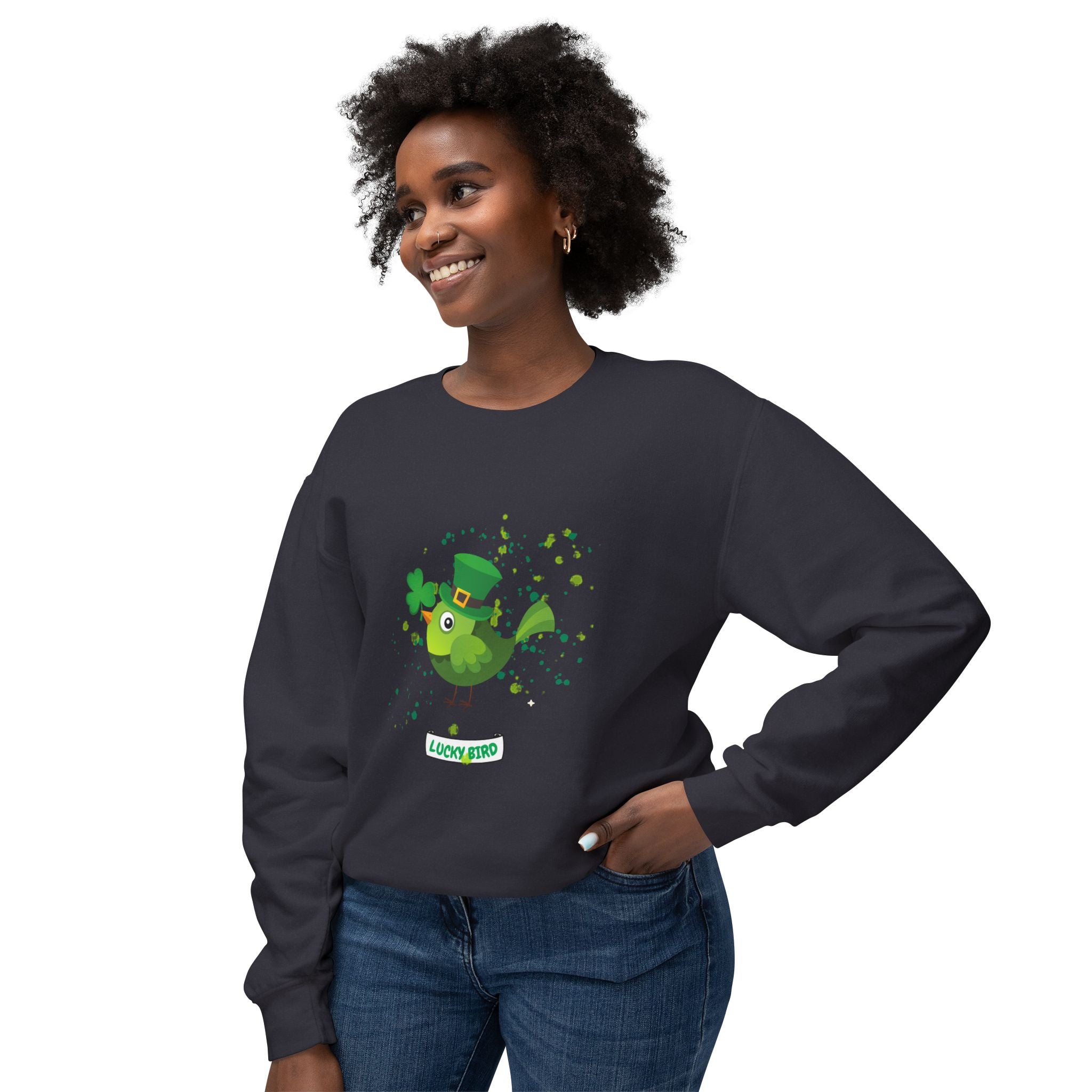 Lucky Bird St. Patrick's Day Sweatshirt - Unisex Lightweight Crewneck