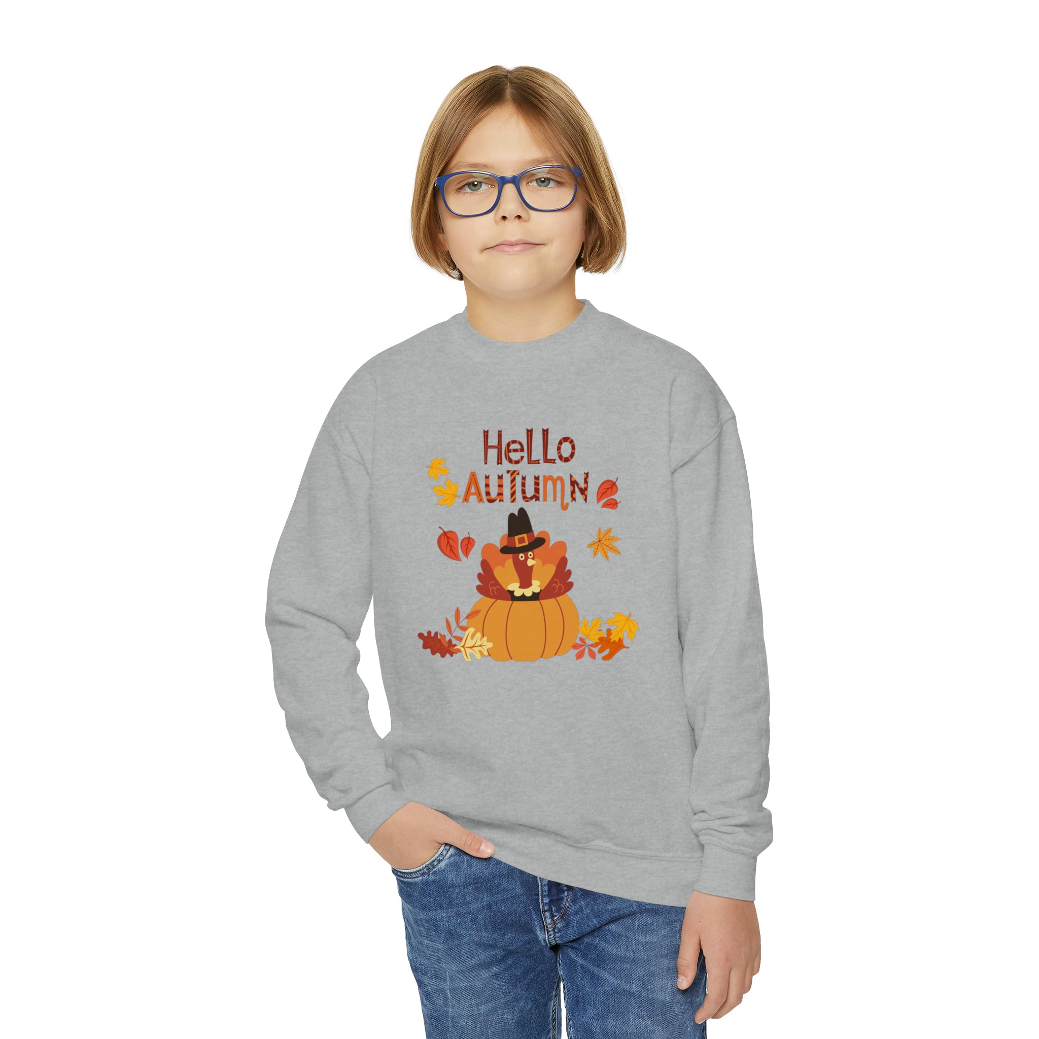 Hello Autumn Youth Crewneck Sweatshirt