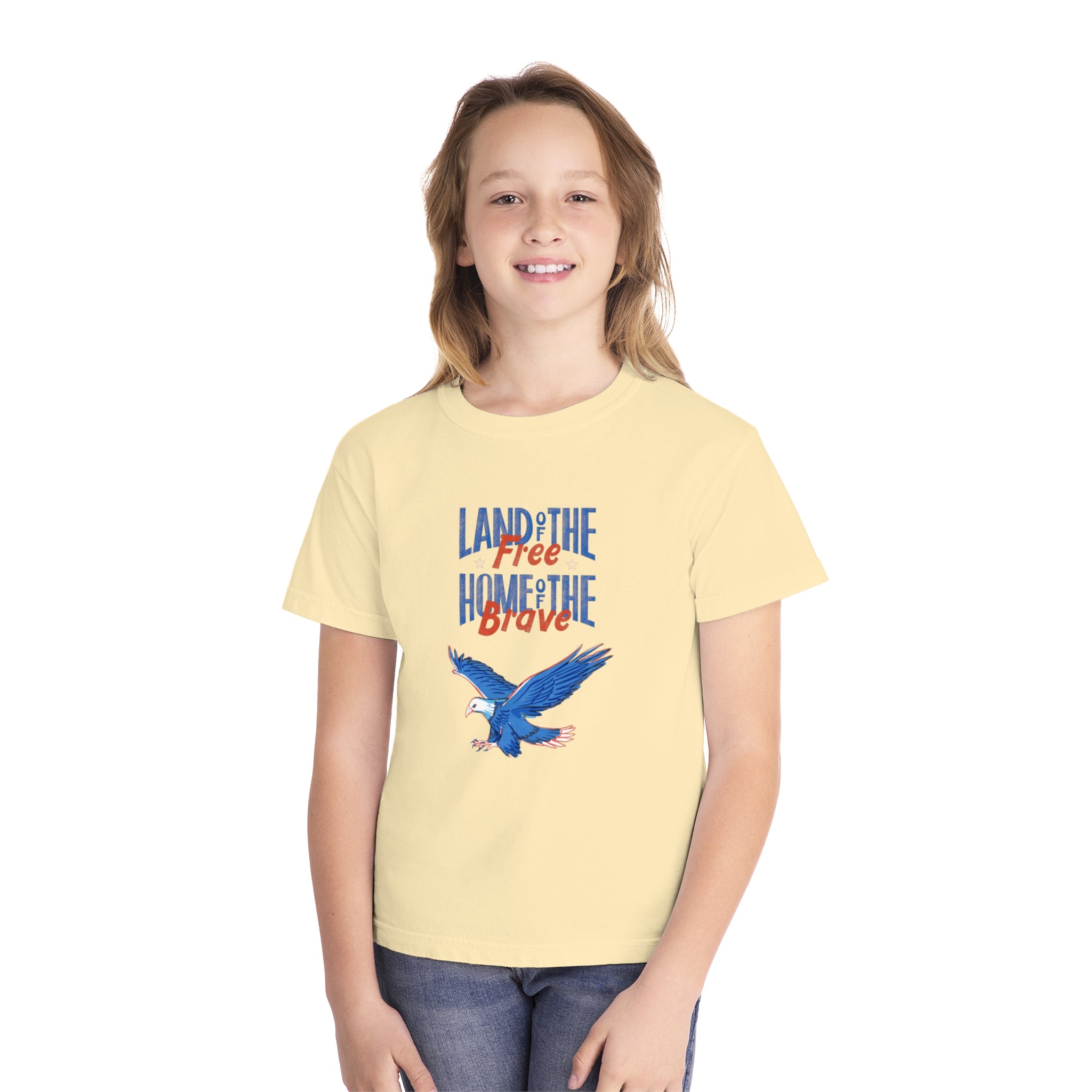 Land Of The Free Home Of The Brave Youth Midweight Tee