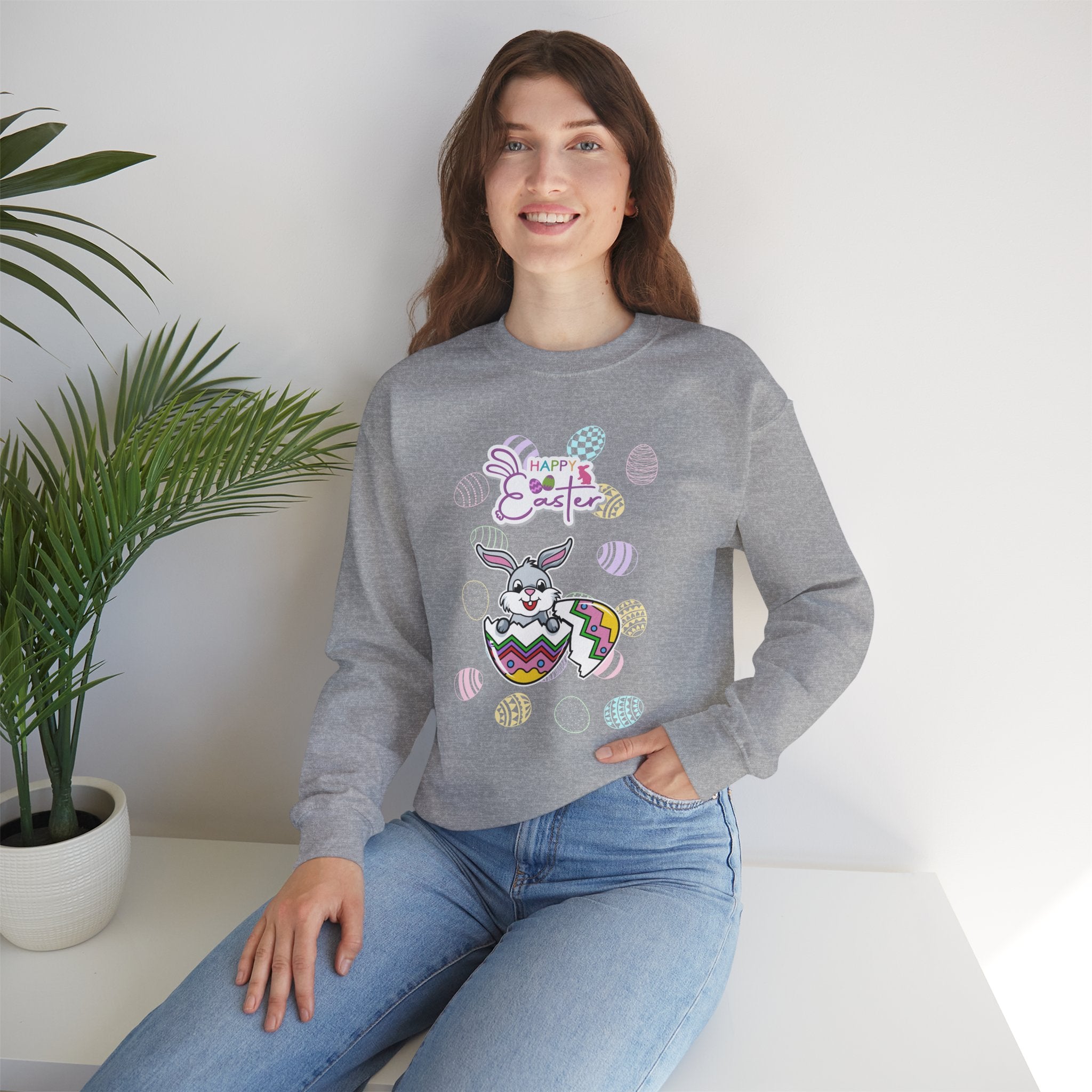 Easter Greetings Crewneck Sweatshirt – Unisex Heavy Blend™ – Happy Easter Design