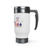 Happy 4th Of July Gnome Stainless Steel Travel Mug with Handle, 14oz