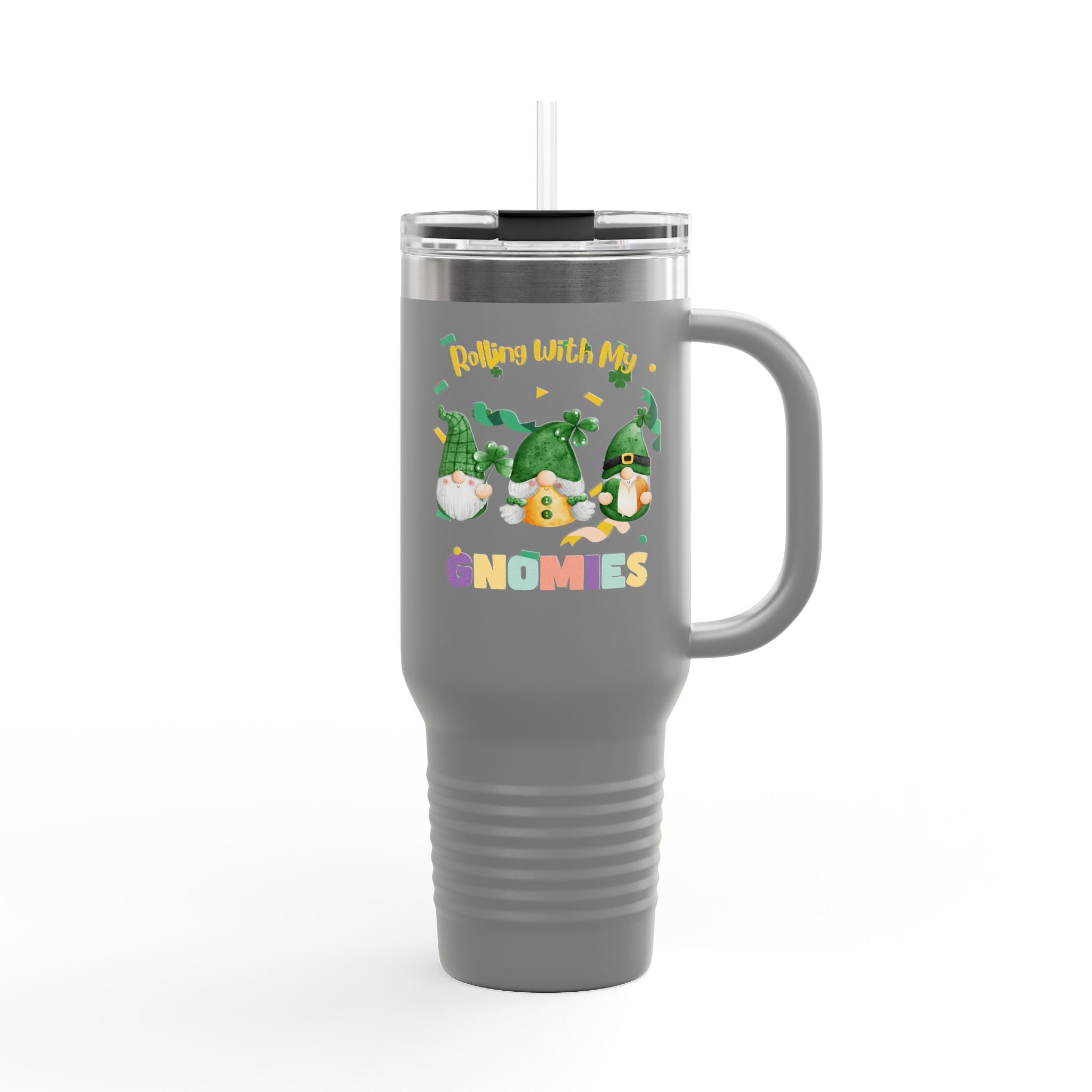 Rolling With My Gnomies Insulated Travel Mug - 40oz with Straw