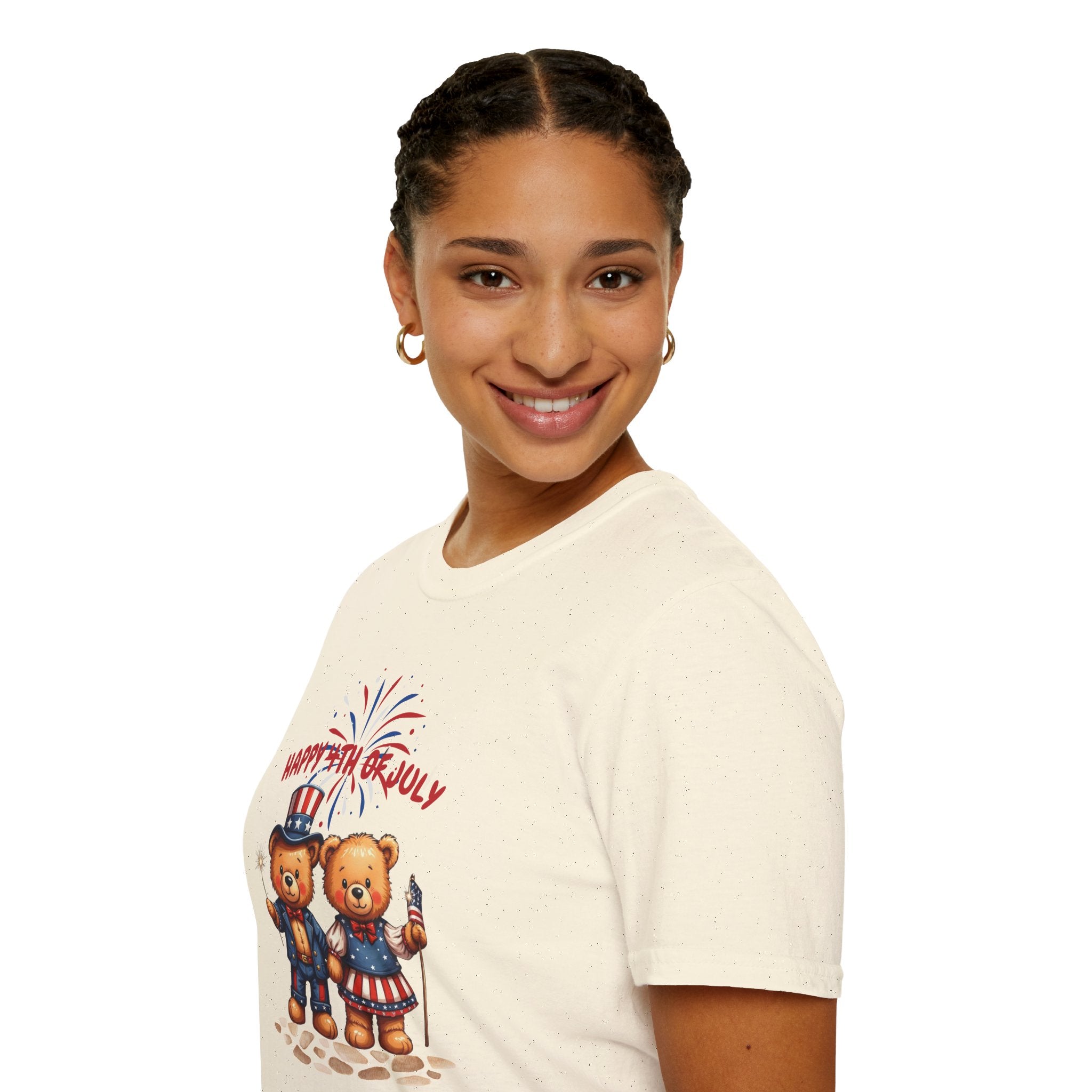 Happy 4th of July Teddy Bear Couple Unisex T-Shirt