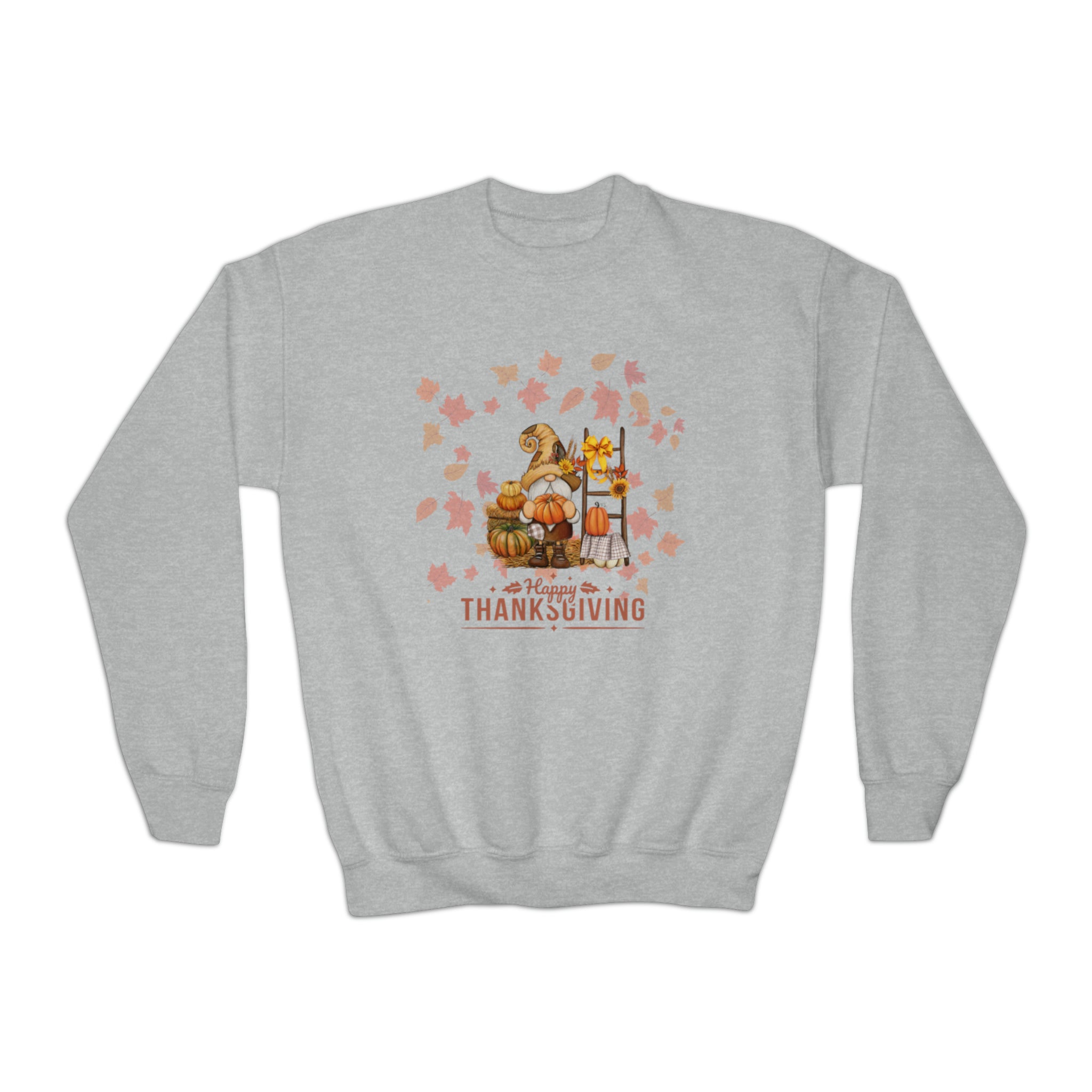 Gnome Happy Thanksgiving Youth Crewneck Sweatshirt