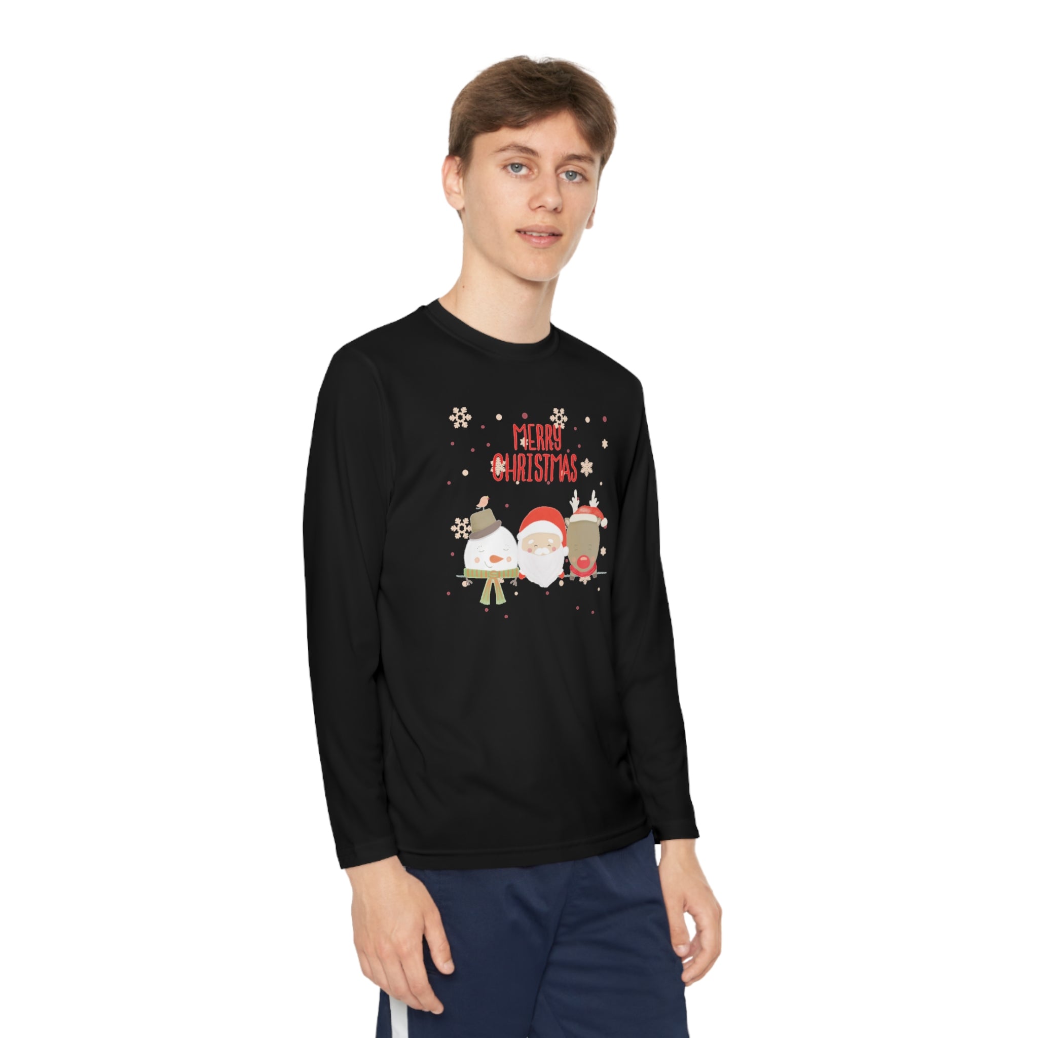 Merry Xmas Crew Youth Long Sleeve Competitor Tee