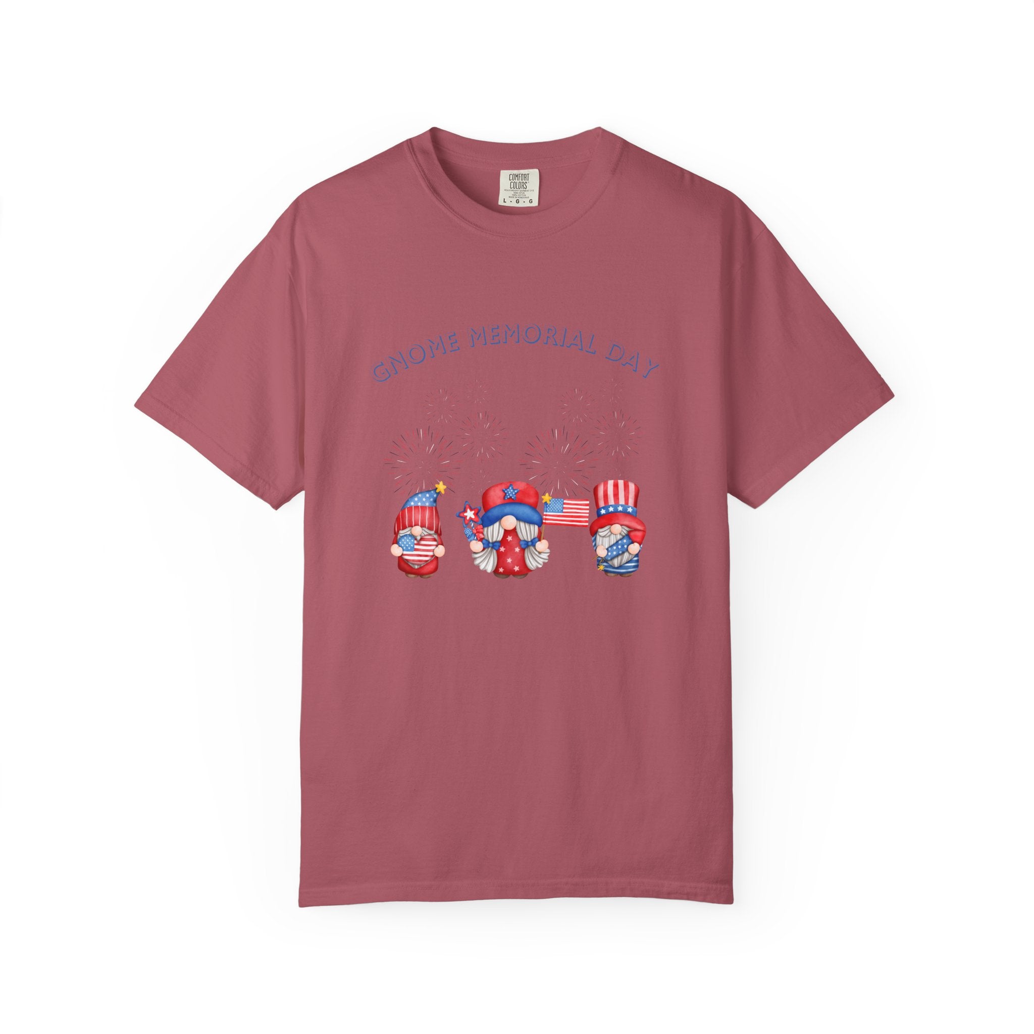 Gnome Memorial Day Unisex Garment-Dyed T-Shirt