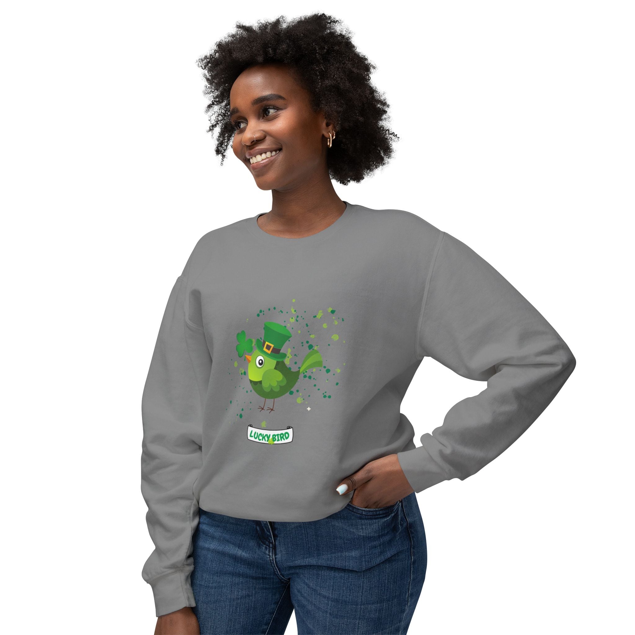 Lucky Bird St. Patrick's Day Sweatshirt - Unisex Lightweight Crewneck