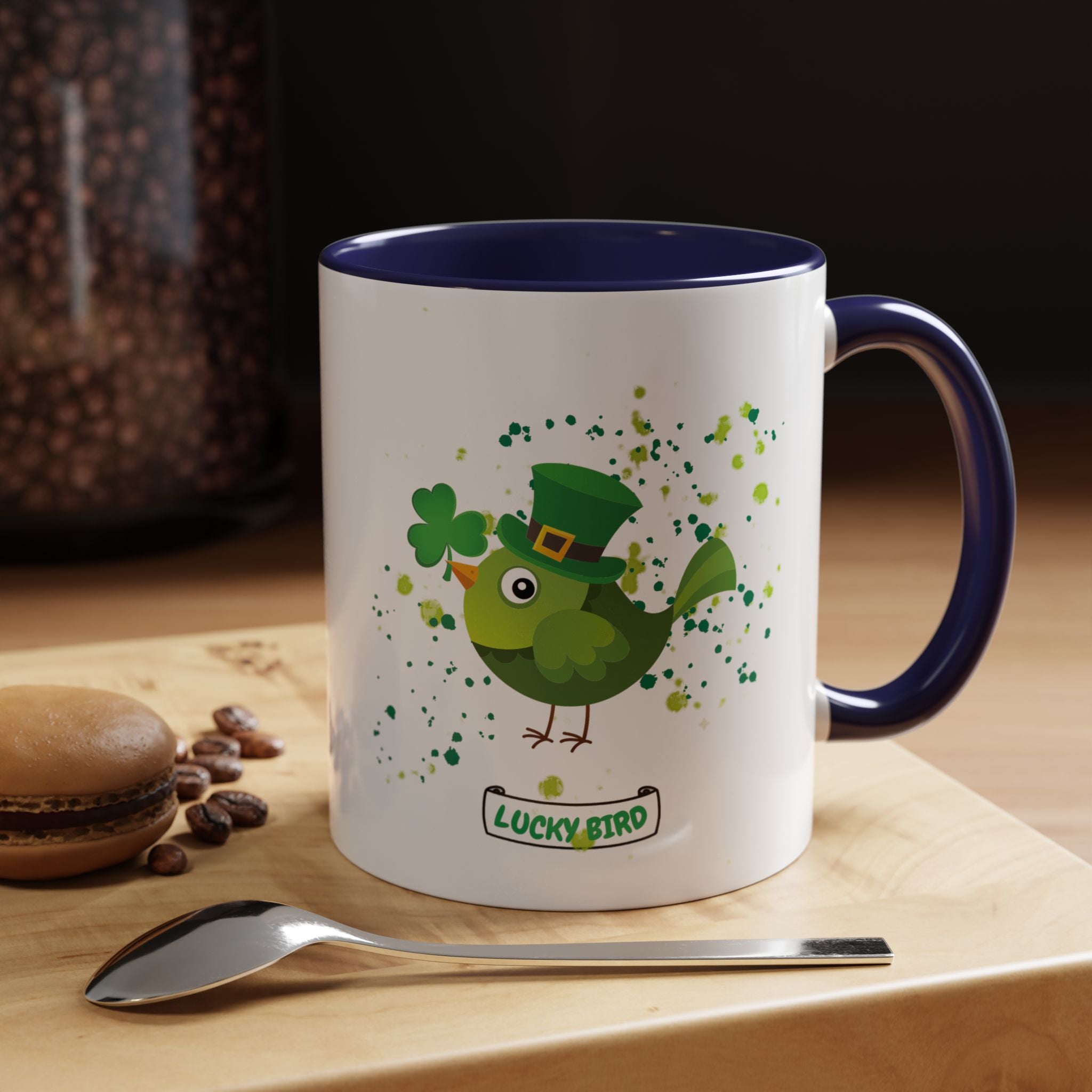 Lucky Bird St. Patrick's Day Coffee Mug - Green Accent 11/15oz