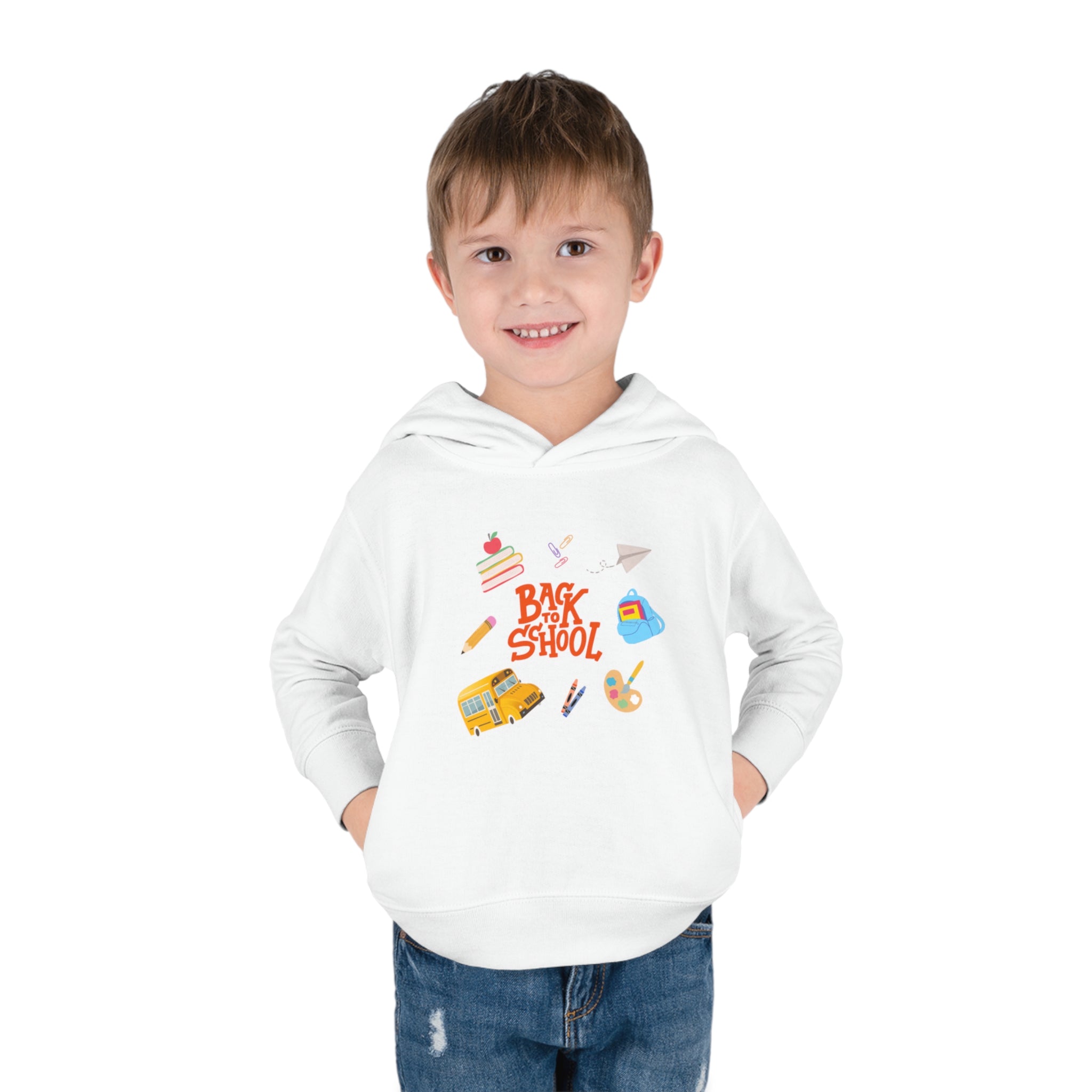 Back To School Time Toddler Pullover Fleece Hoodie