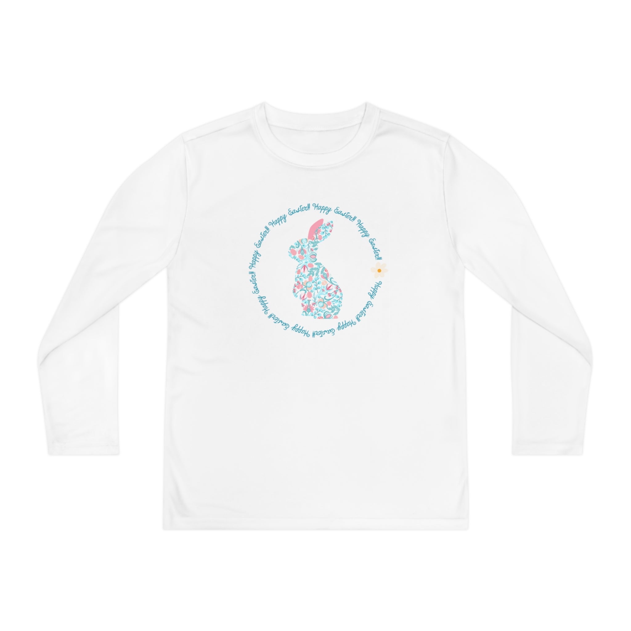 Happy Easter Rabbit Day Youth Long Sleeve Competitor Tee