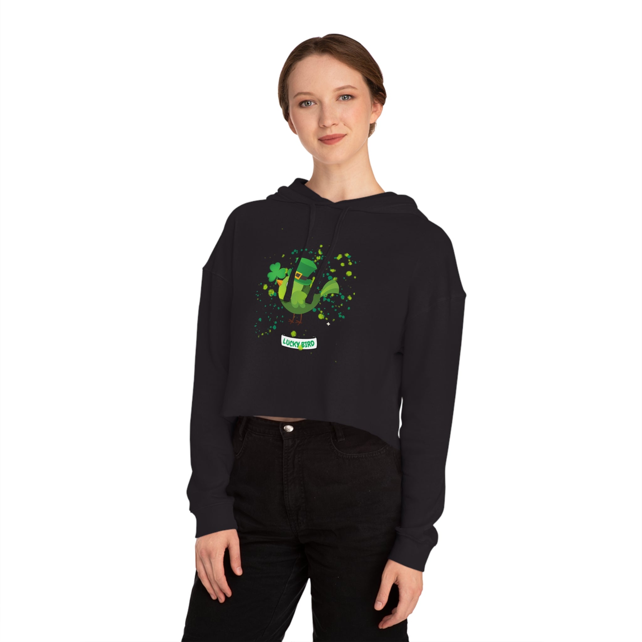 Lucky Bird Women’s Cropped Hooded Sweatshirt